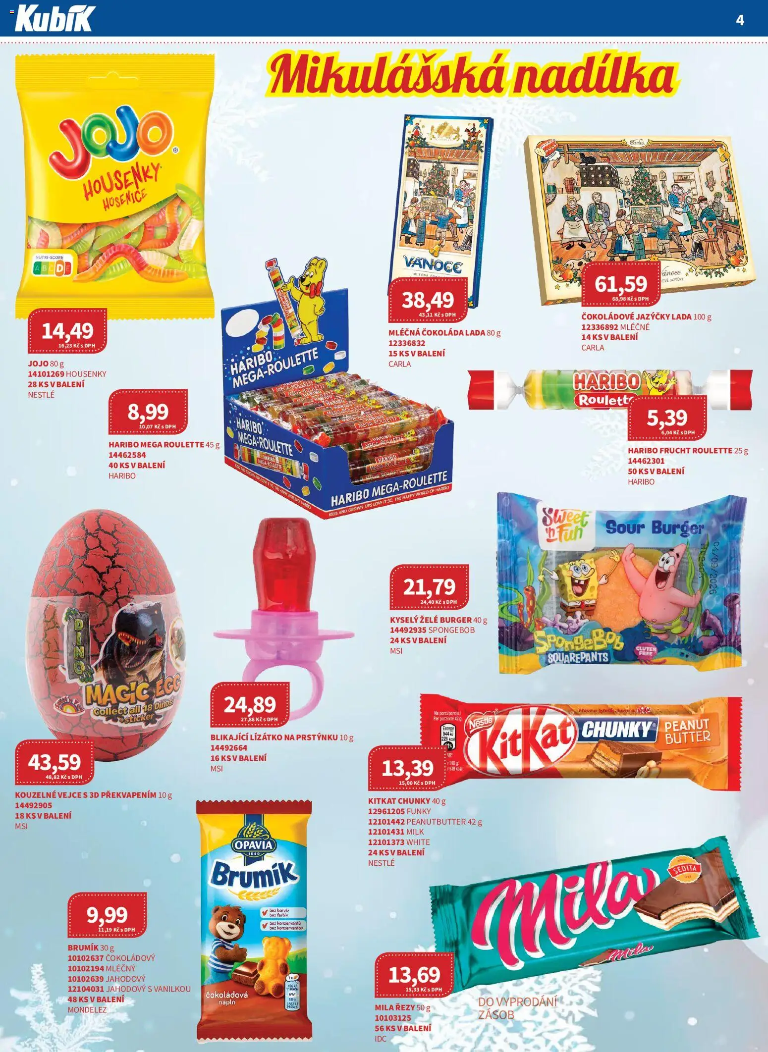 Kubík leták - Velkoobchod 11/2025 od 01.11.2025 | Strana: 4 | Produkty: Burger, Jojo, Vejce, Haribo