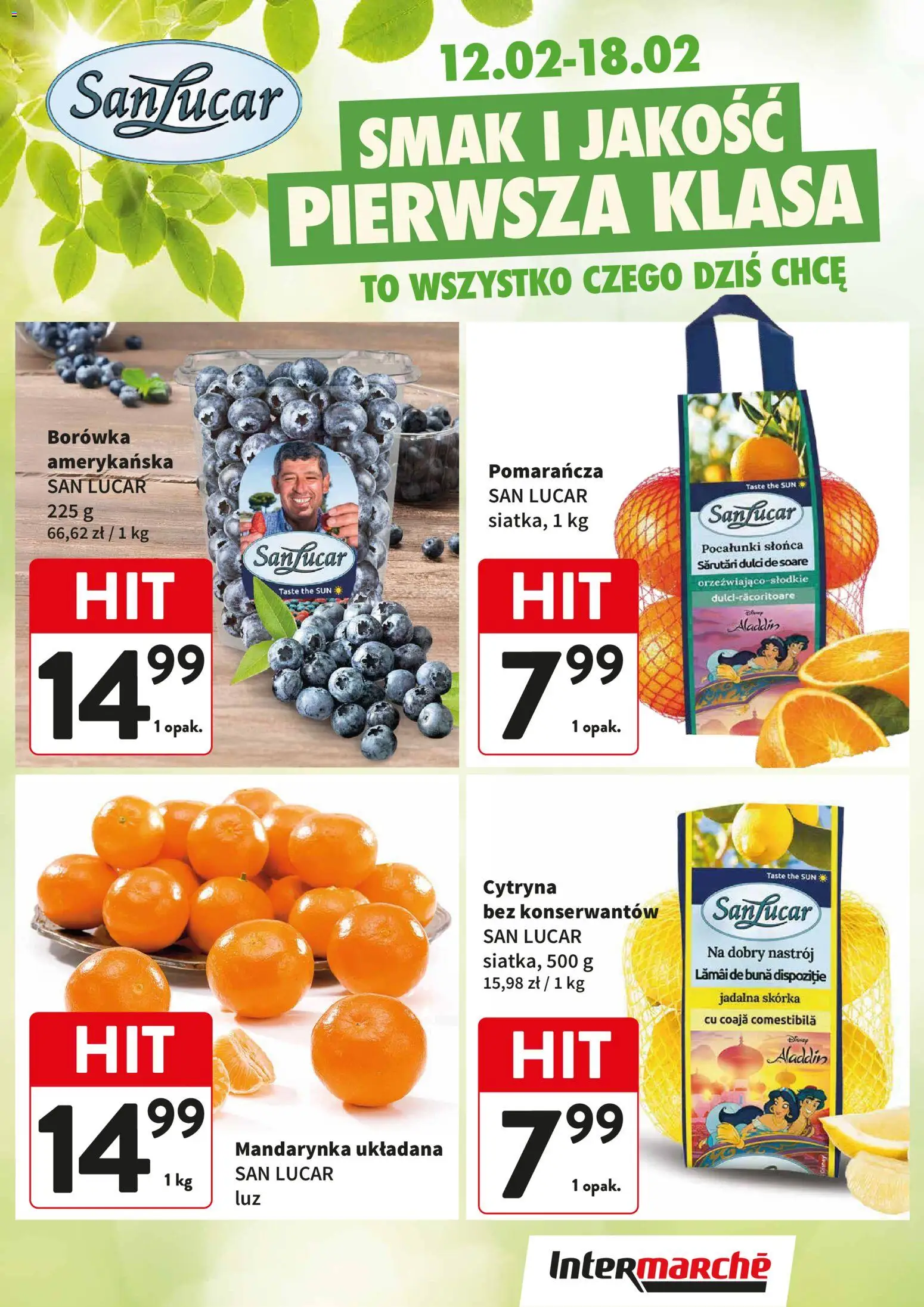 Intermarche Gazetka - Świeży Hit od 12.02.2026 | Strona: 1 | Produkty: Cytryna, Borówka amerykańska