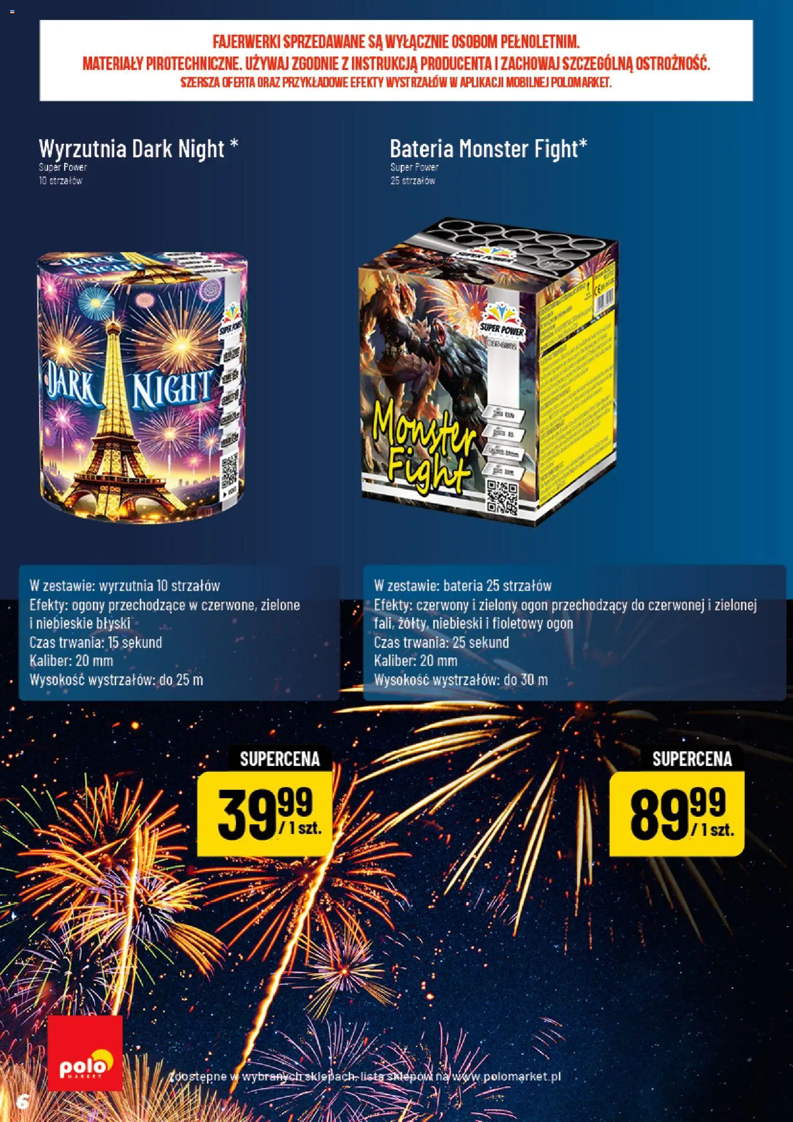 POLOmarket Gazetka - Inspirujący Tydzień od 27.12.2025 | Strona: 6 | Produkty: Wyrzutnia, Fajerwerki, Bateria