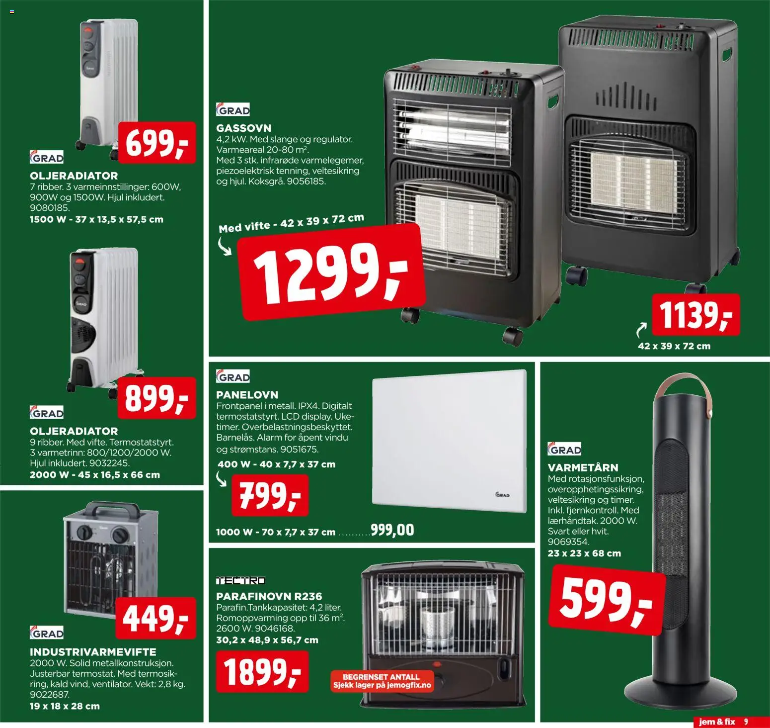 {H1} | Side: 9 | Produkter: Panelovn, Vekt, Vifte