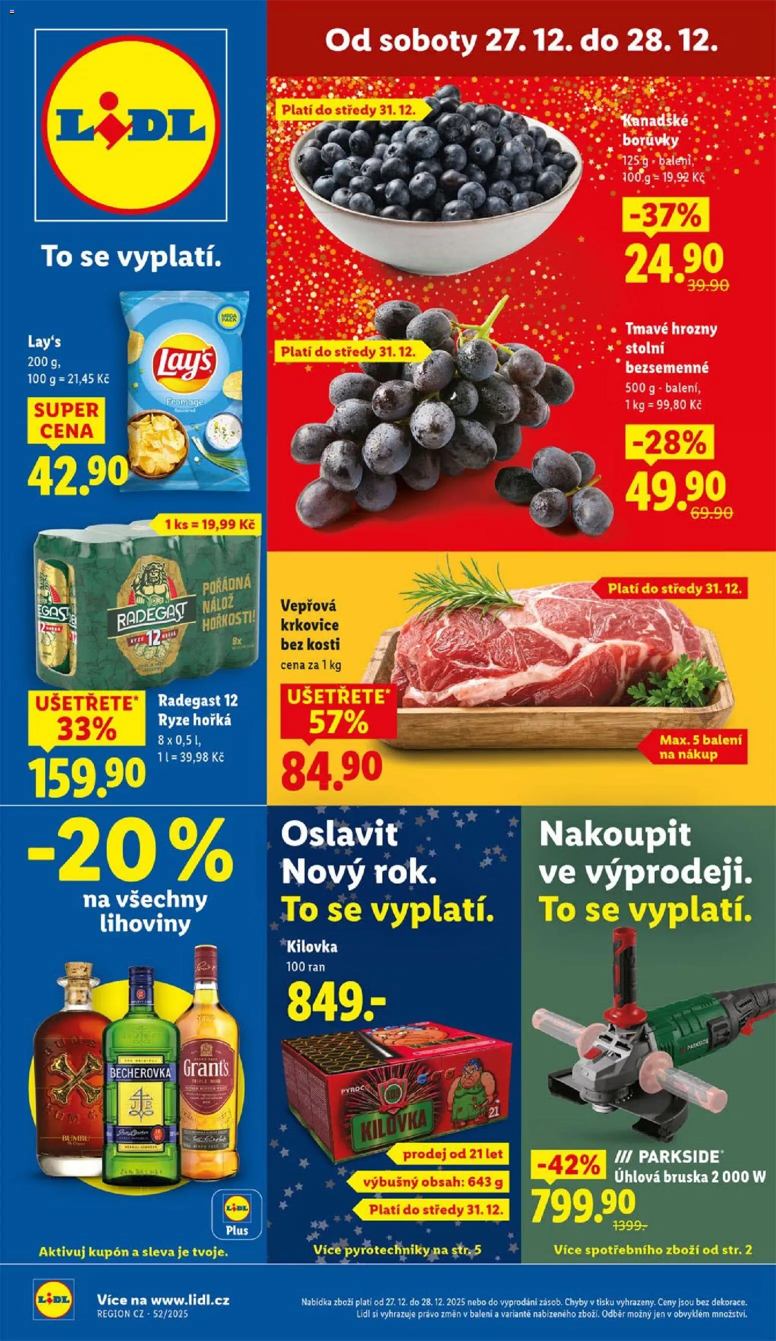 Lidl leták od 27.12.2025 | Strana: 1 | Produkty: Parkside, Krkovice bez kosti, Krkovice, Vepřová krkovice