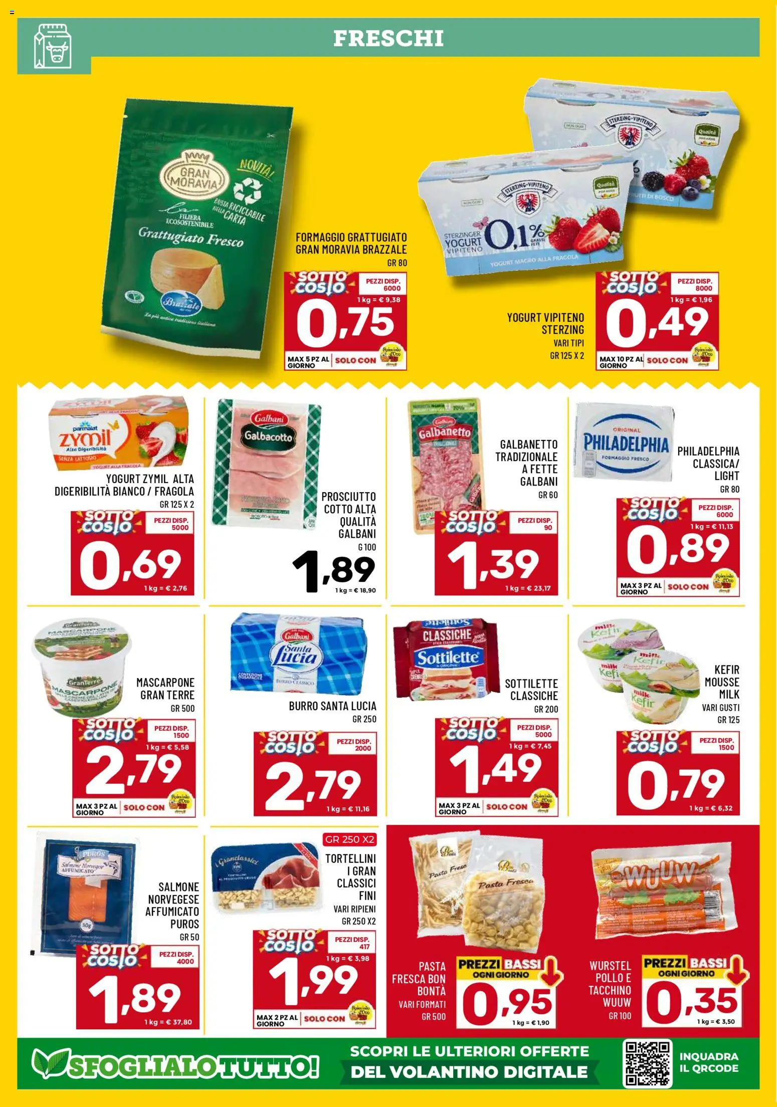 Volantino Il Centesimo del 24.10.2025 | Pagina: 6 | Prodotti: Tacchino, Prosciutto, Pasta, Wurstel