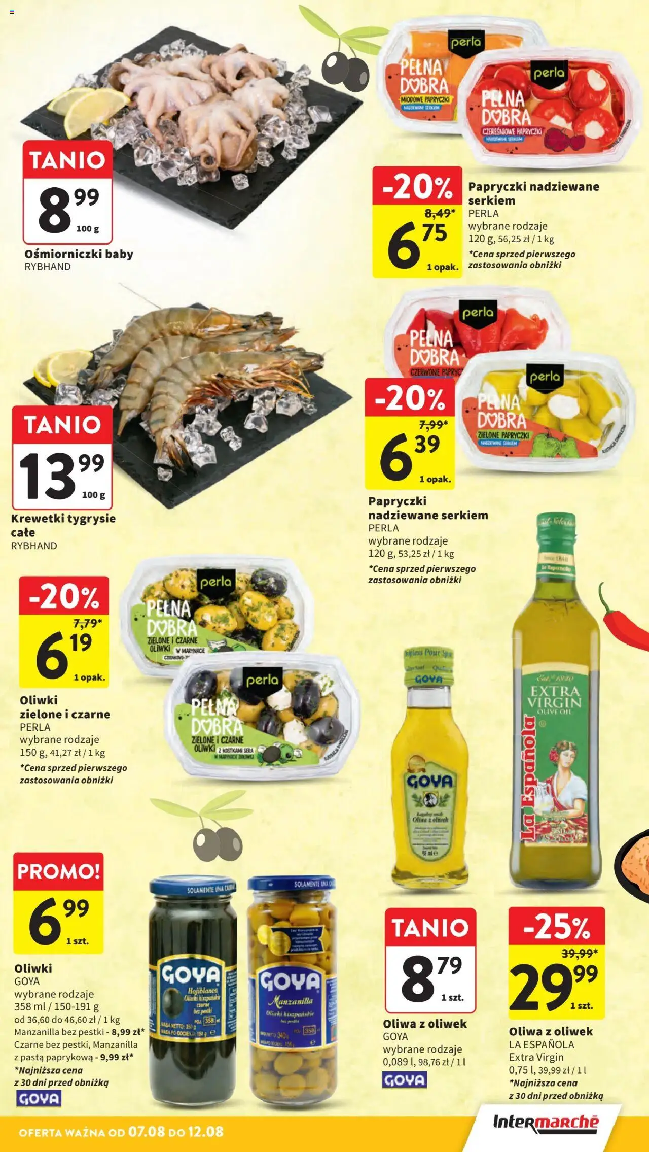Intermarche Gazetka od 07.08.2025 | Strona: 19 | Produkty: Oliwa z oliwek, Krewetki