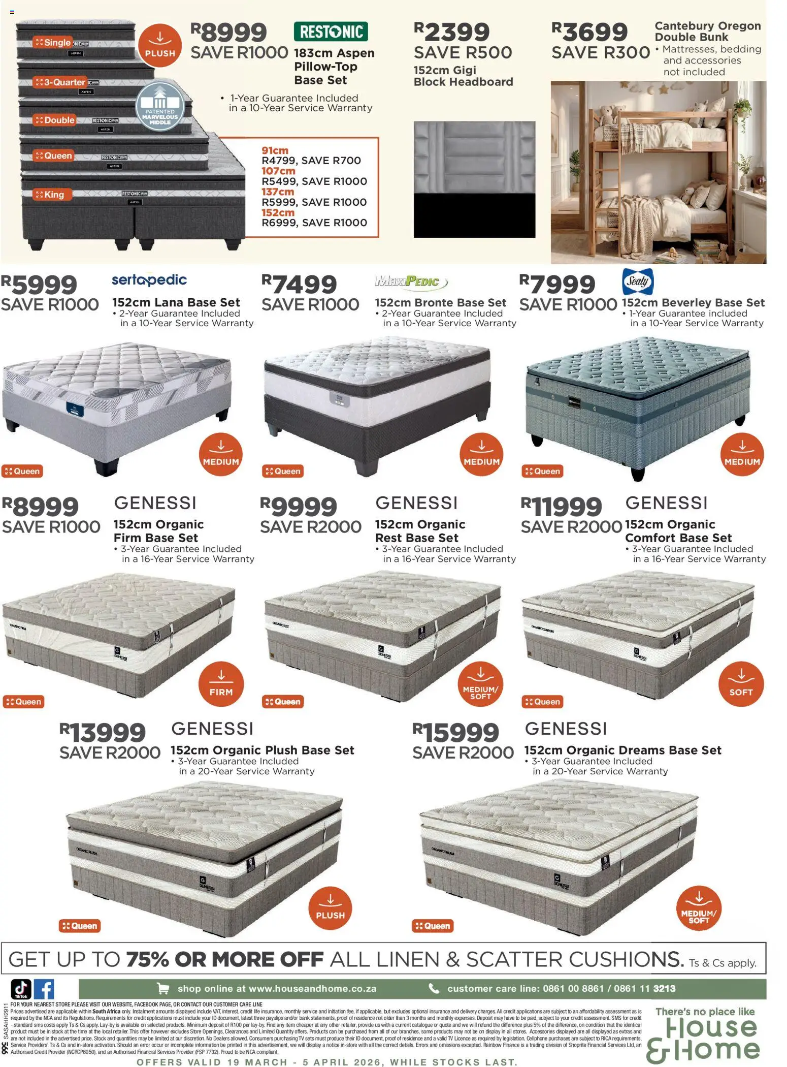 New House and Home catalogue – valid from 19.03.2026 | Page: 8 | Products: Headboard, TV, Double bunk, Stock