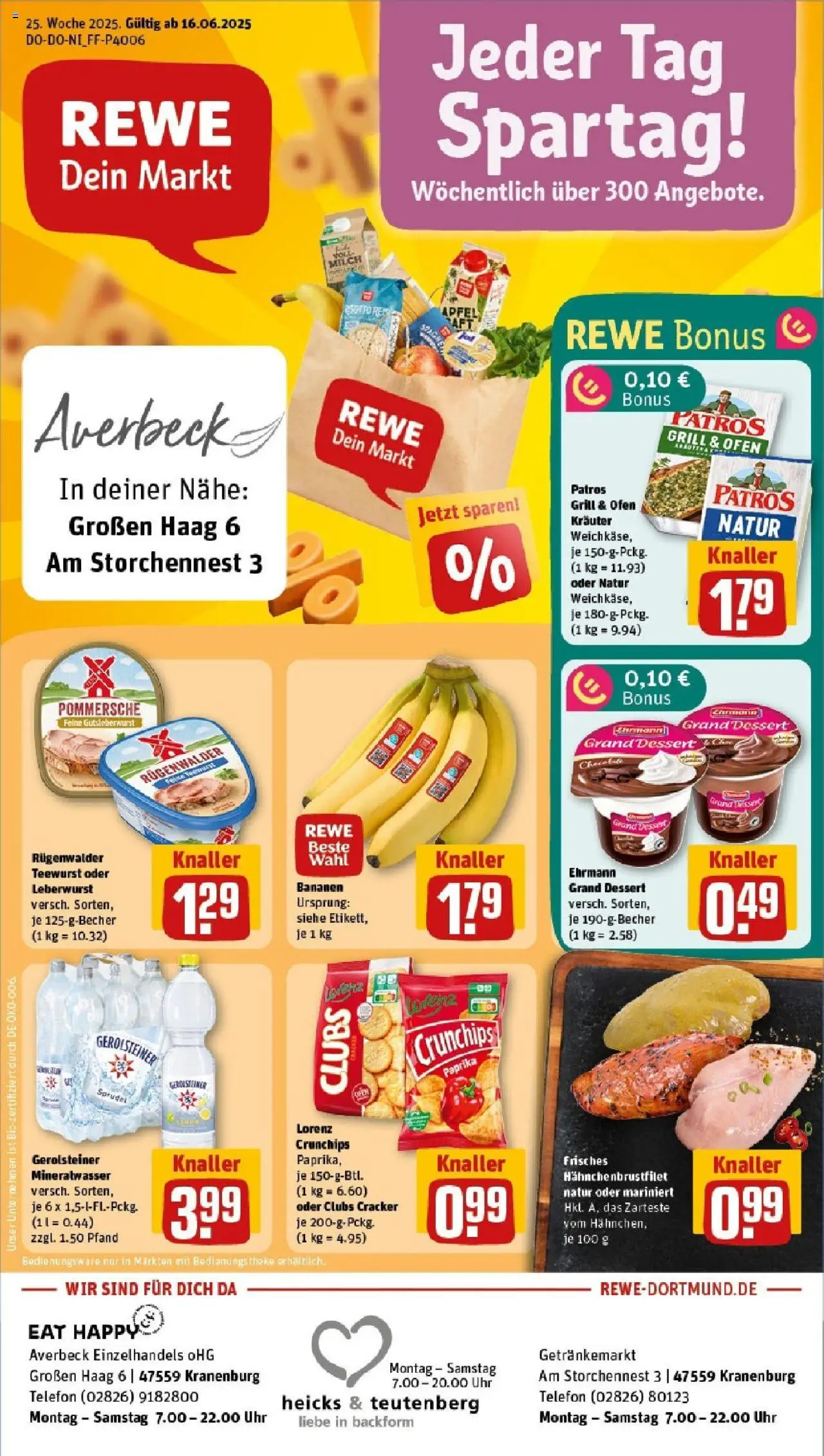 Rewe prospekt Kranenburg	 - gültig ab dem 16.06.2025 | Seite: 1 | Produkte: Ofen, Grill, Milch, Mineralwasser