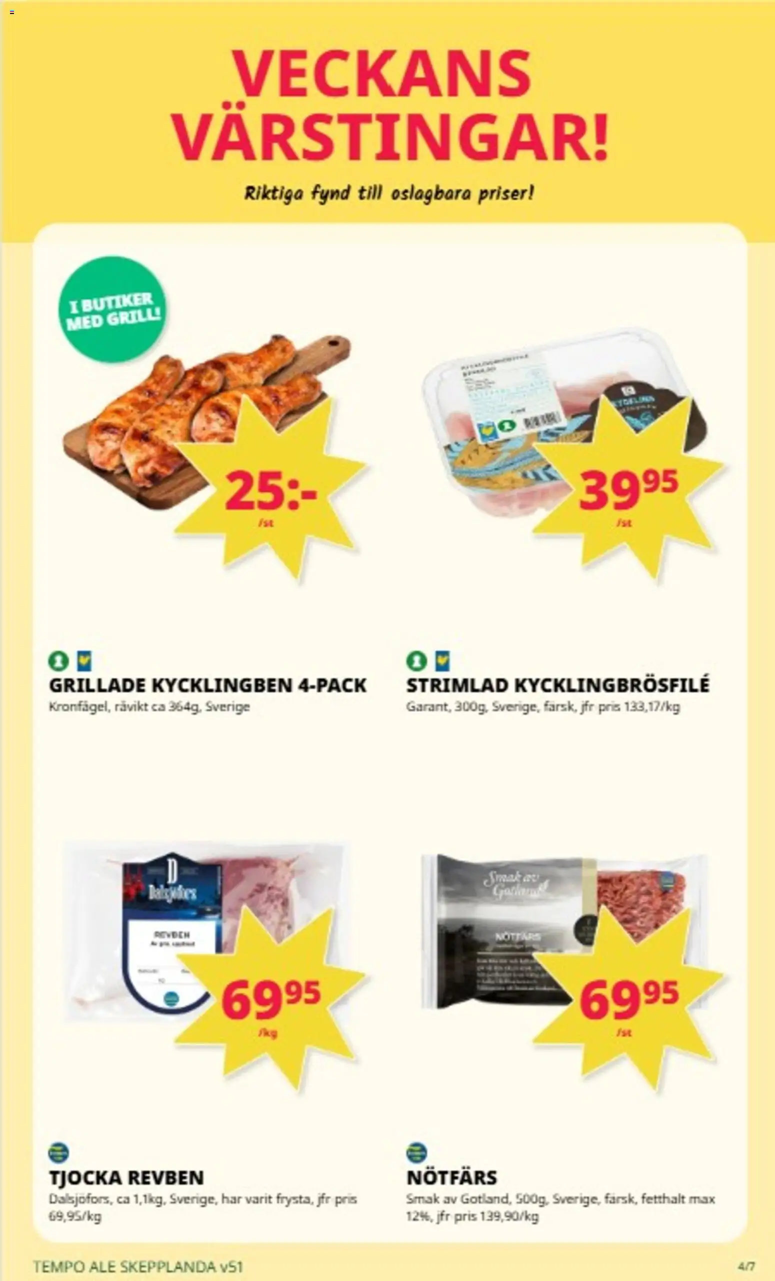 Tempo reklamblad aktuell från 15.12.2025 | Sida: 4 | Produkter: Grill, Nötfärs