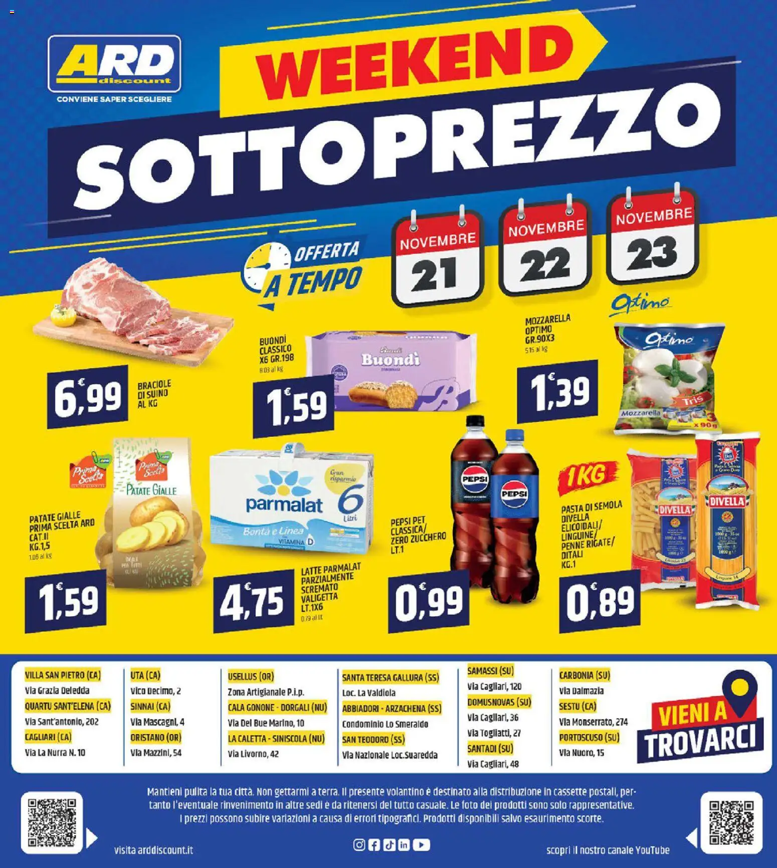 Volantino ARD Discount del 13.11.2025 | Pagina: 20 | Prodotti: Patate, Latte, Pasta, Penne