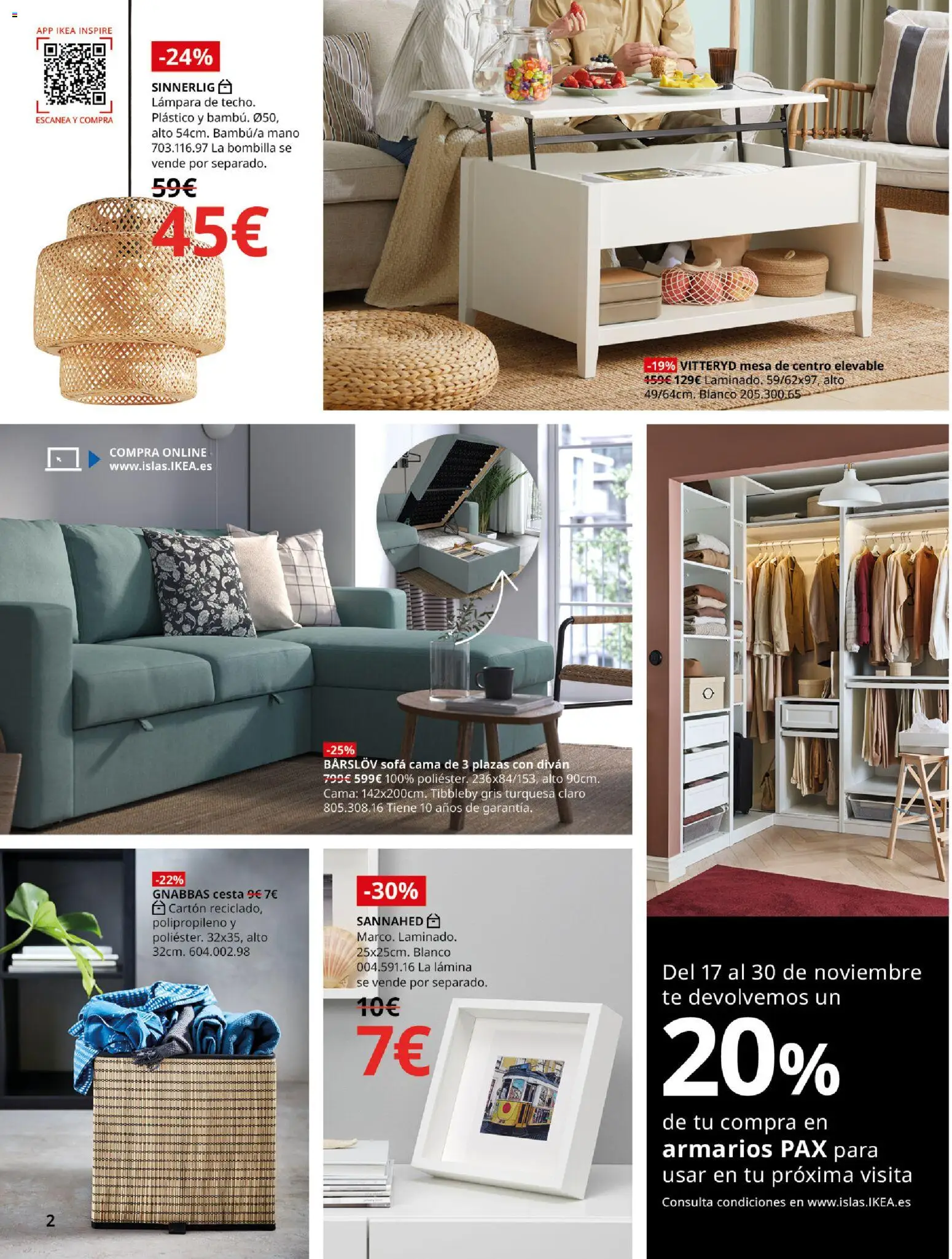 Catálogo IKEA Black Friday │ válido desde el 27.11.2025 | Página: 2 | Productos: Bombilla, Sofá, Mesa, Lámpara