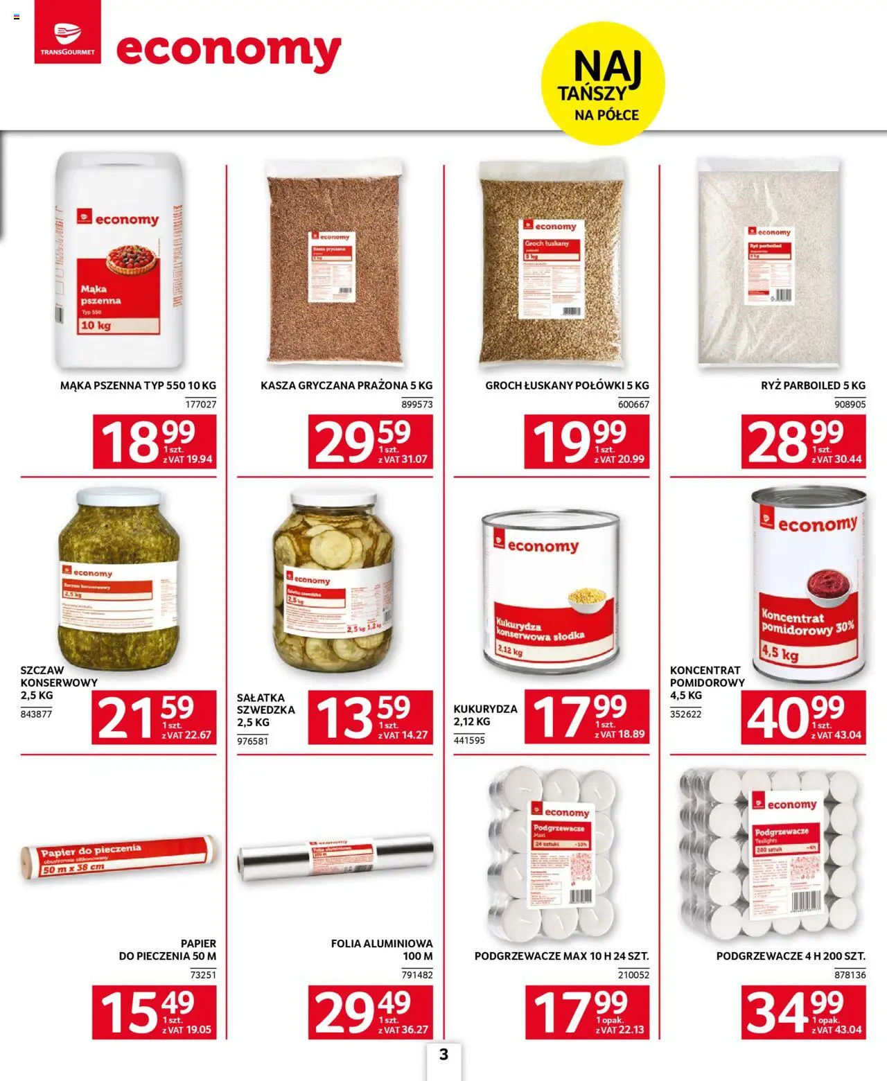 Selgros cash&carry Gazetka - Oferta dla gastronomii od 09.10.2025 | Strona: 3 | Produkty: Groch, Kasza, Papier do pieczenia, Ryż