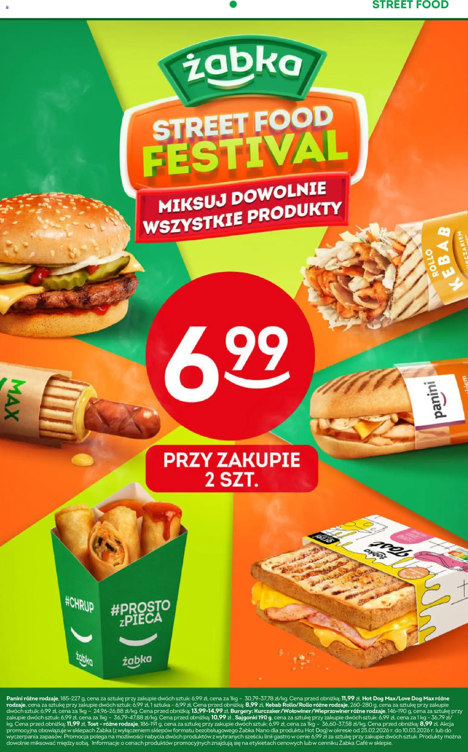 Żabka Gazetka od 25.02.2026 | Strona: 9 | Produkty: Kebab, Panini, Sajgonki