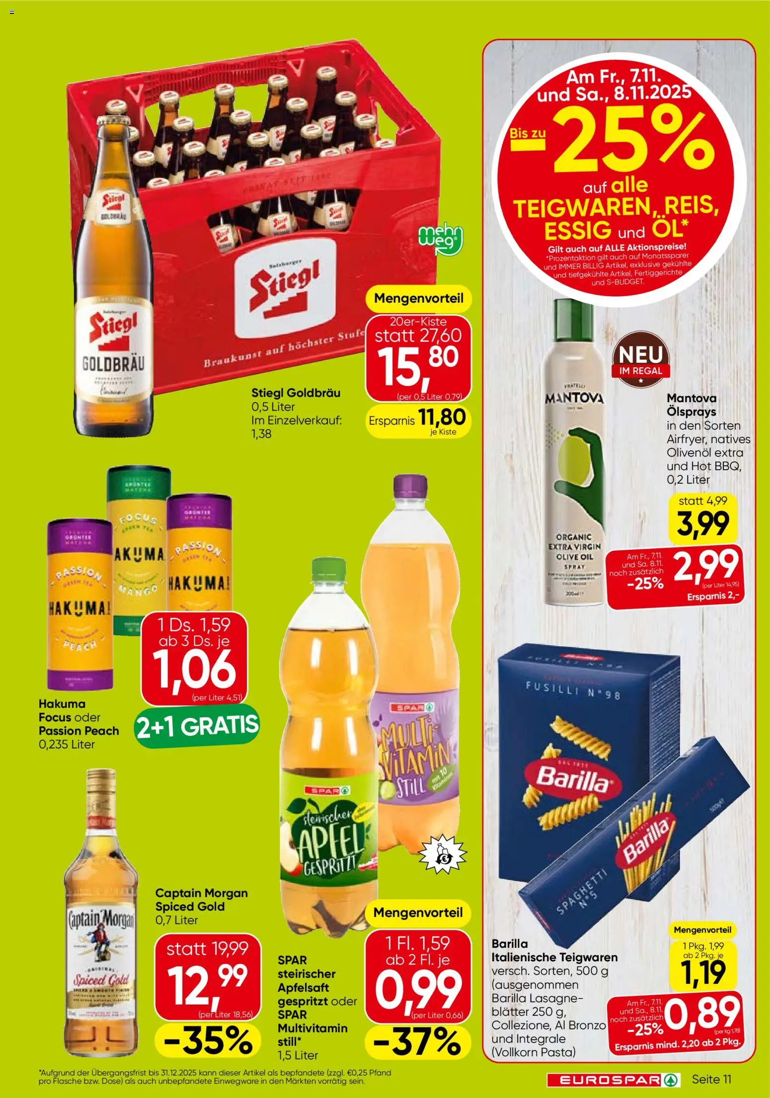 Eurospar Flugblatt - Wien gültig ab 06.11.2025 | Seite: 11 | Produkte: Fertiggerichte, Regal, Hajdina liszt, Äpfel