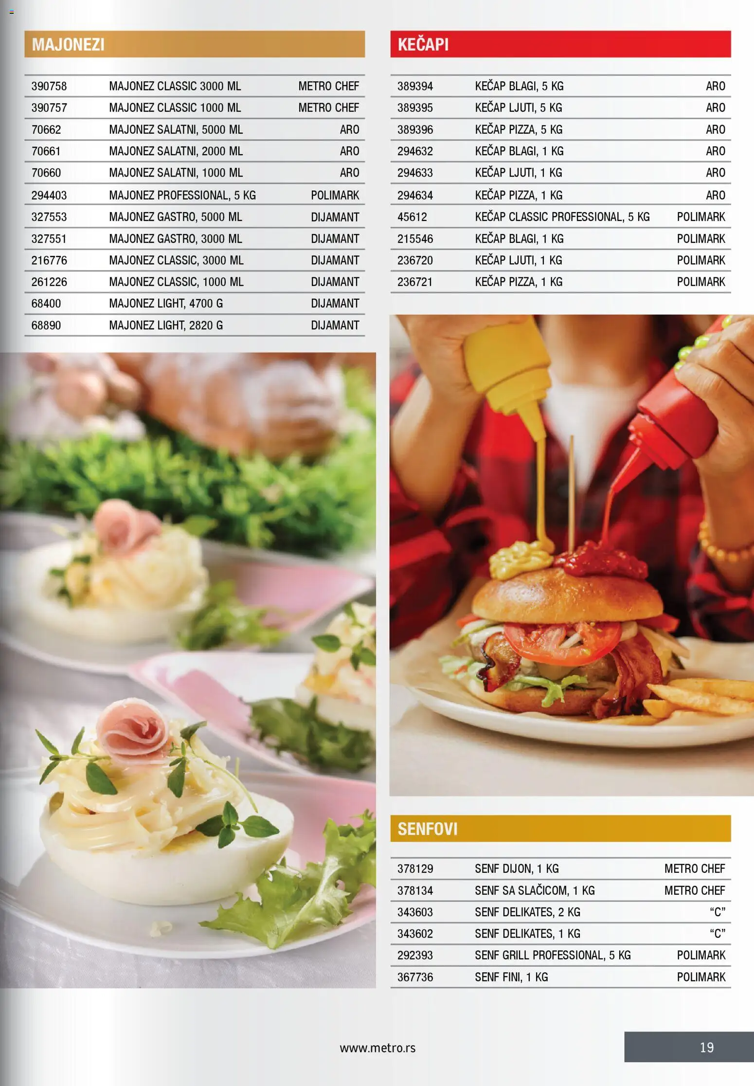 Metro katalog - važi od 28.11.2025 | Strana: 19 | Proizvode: Majonez, Kečap, Senf