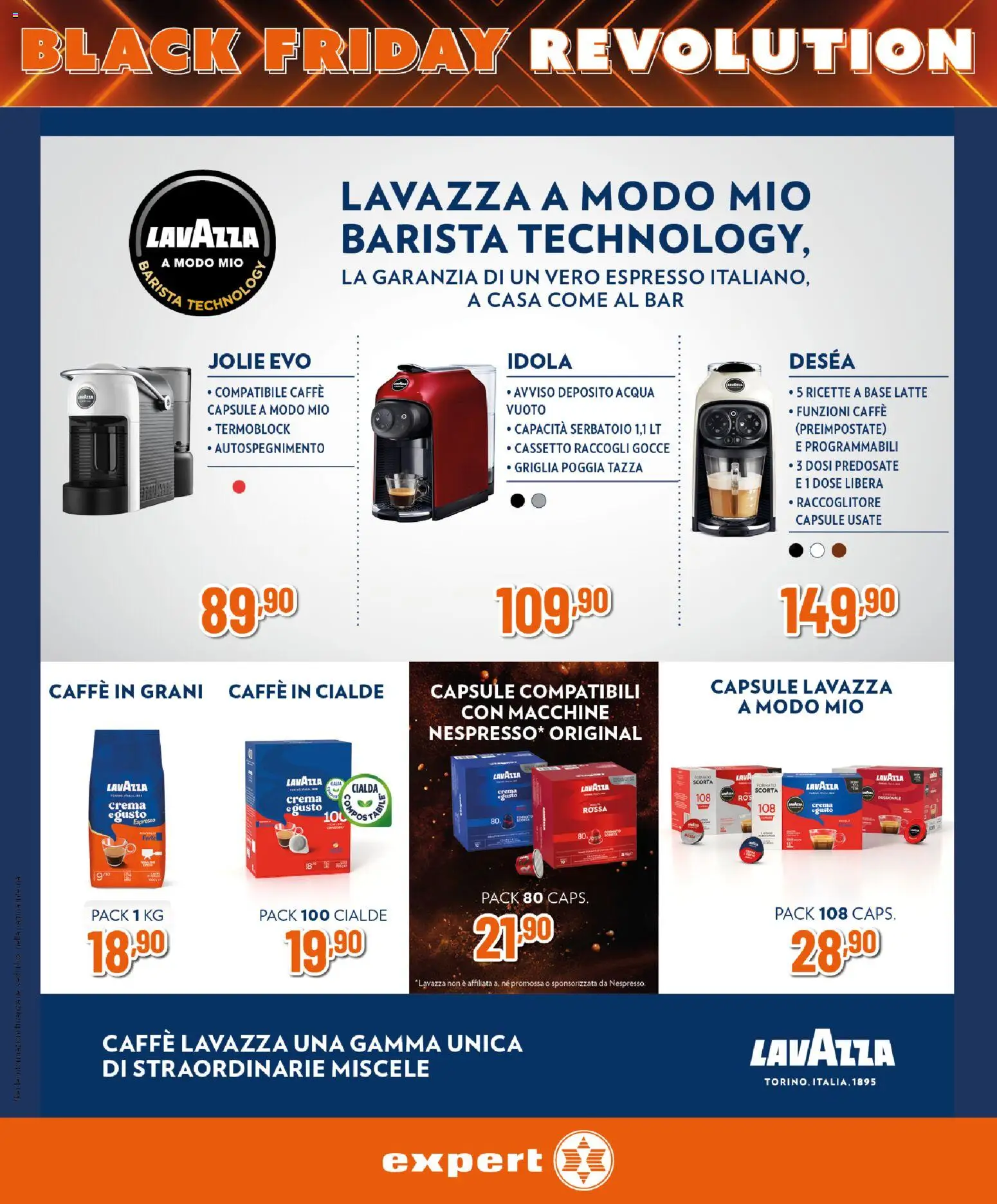 Volantino Expert del 17.11.2025 | Pagina: 19 | Prodotti: Caffè, Acqua, Griglia, Caffè in cialde