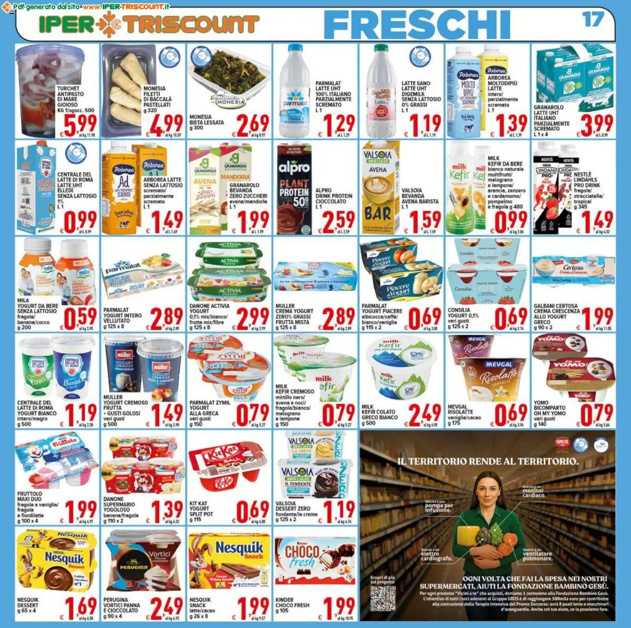 Volantino Ipertriscount del 08.10.2025 | Pagina: 17 | Prodotti: Ventilatore, Panna, Frutta, Latte
