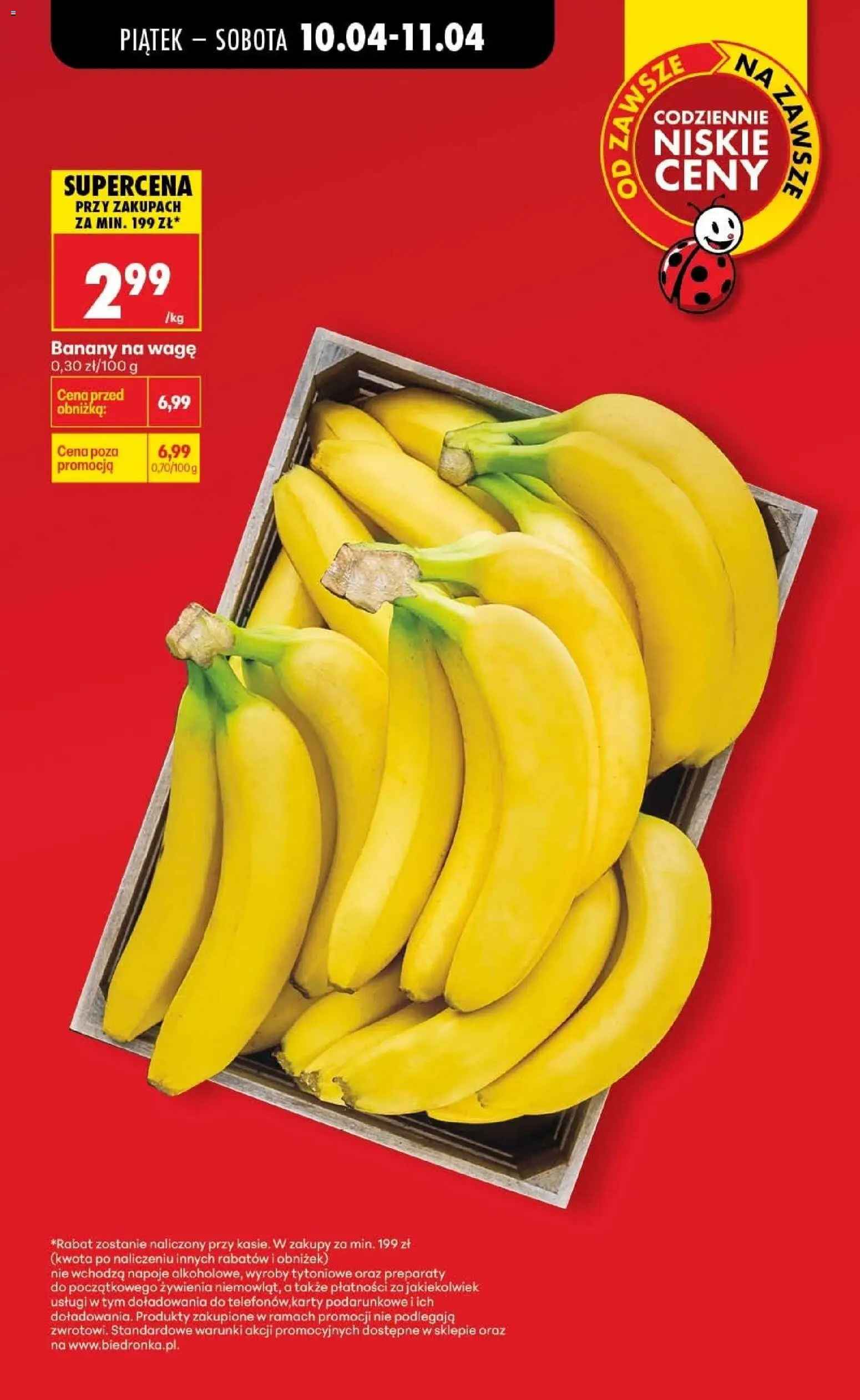 Biedronka gazetka - Najtańsza sobota od 11.04.2026 | Strona: 2 | Produkty: Napoje, Banany