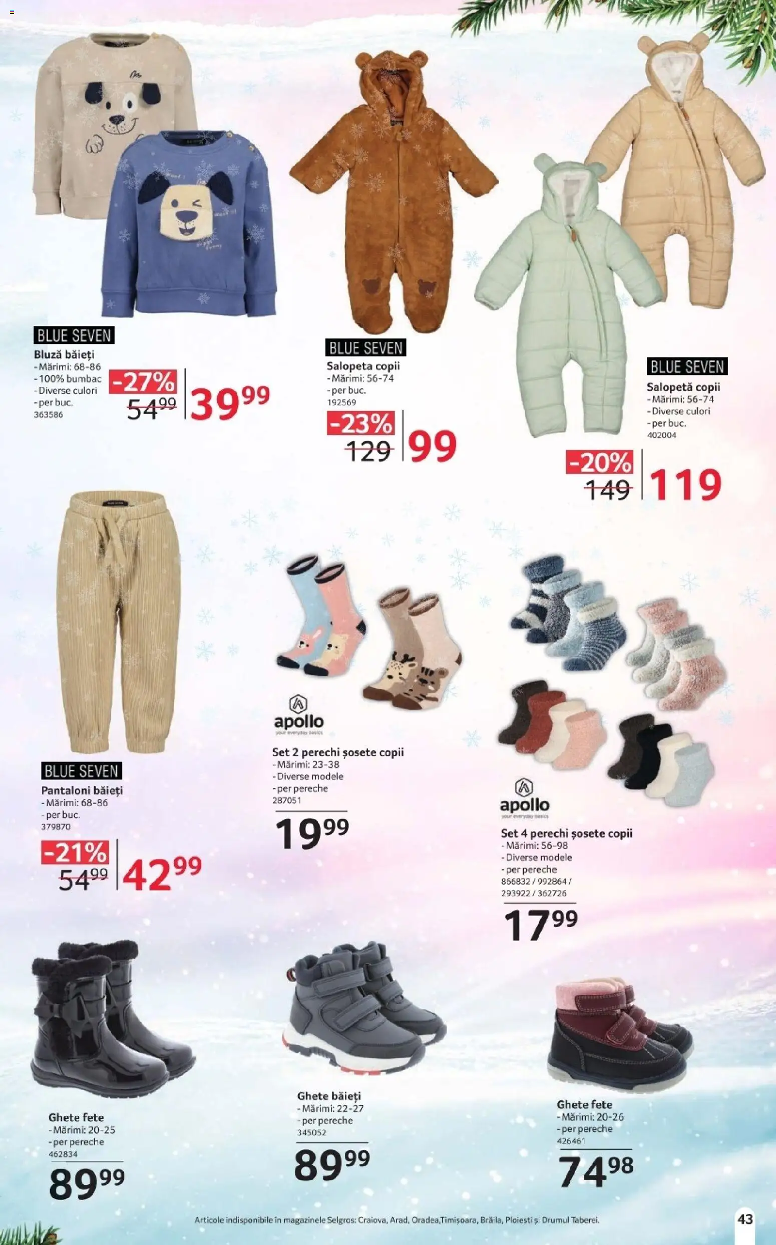 Noul catalog Selgros – valabil de la 14.11.2025 | Pagină: 43 | Produse: Bluză, Pantaloni, Șosete, Ghete