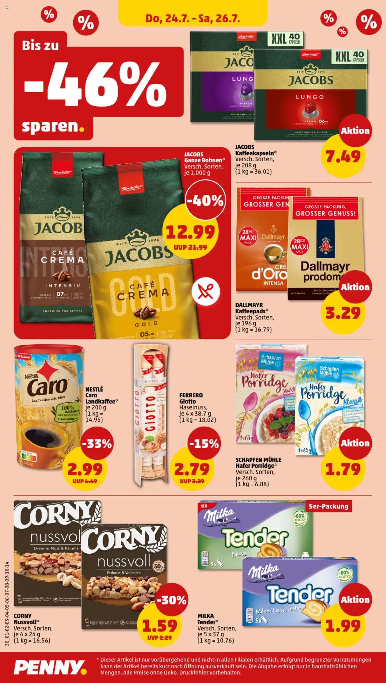 Penny Prospekt 	 - gültig ab dem 21.07.2025 | Seite: 30 | Produkte: Mühle, Milch, Milka, Dallmayr
