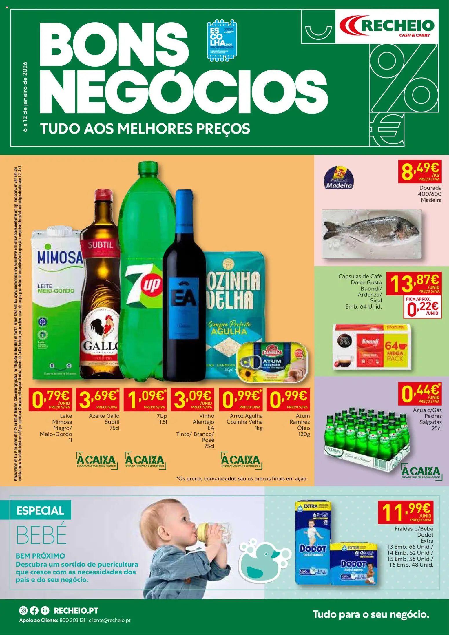 Recheio -  Madeira │ válido de 06.01.2026 | Página: 1 | Produtos: Fraldas, Caixa, Óleo, Café