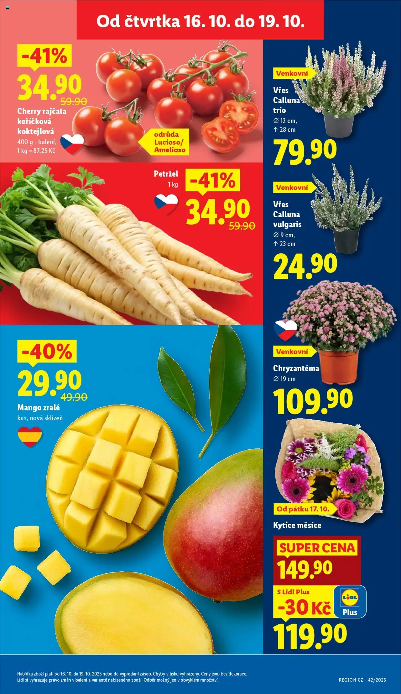 Lidl leták od 16.10.2025 | Strana: 9 | Produkty: Mango, Vřes, Cherry rajčata, Petržel