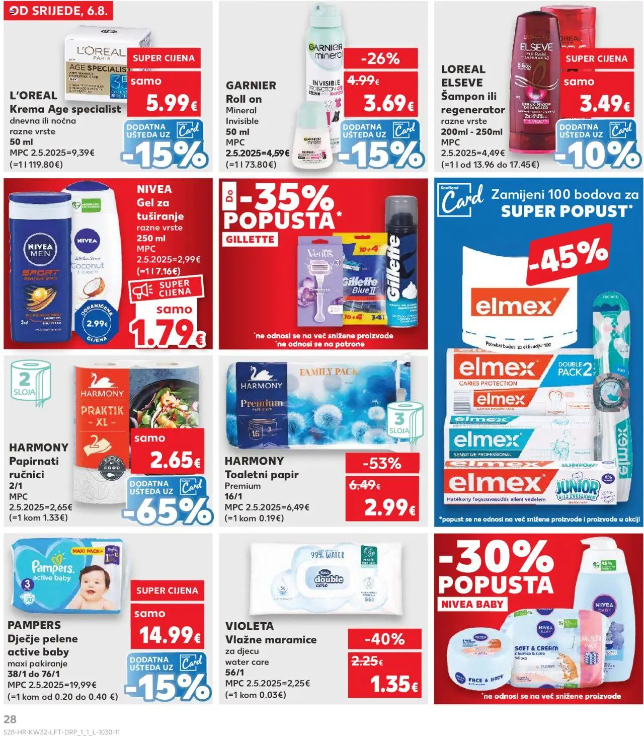 Kaufland katalog | vrijedi od 06.08.2025 | Stranica: 28 | Proizvodi: Gel za tuširanje, Nivea, Violeta, Garnier
