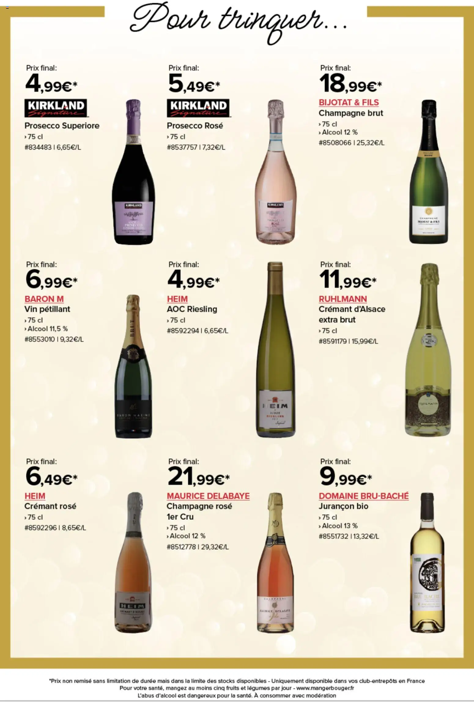 {H1} | Page: 3 | Produits: Alcool, Champagne brut, Crémant, Prosecco