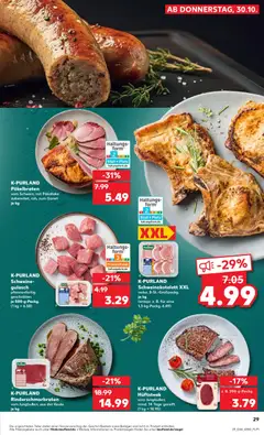 K-PURLAND Schweinegulasch, pfannenfertig geschnitten je 500-g-Packg. (1 kg = 6.58) ab 30.10.2025 gültig | Seite: 29 | Produkte: Schweinegulasch, Gulasch
