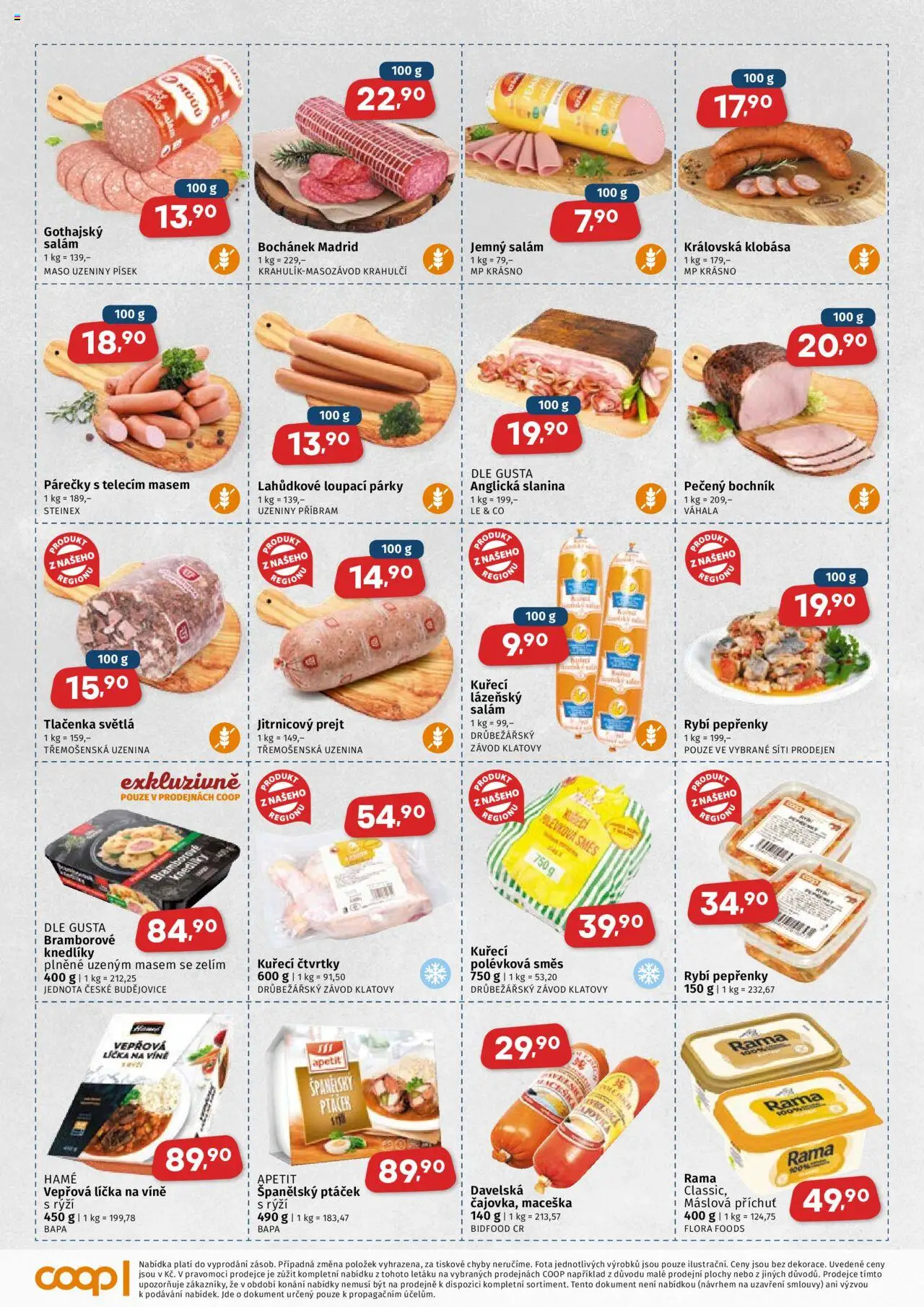 Coop leták - Západočeský region od 24.09.2025 | Strana: 2 | Produkty: Párky, Anglická slanina, Gothajský salám, Tlačenka