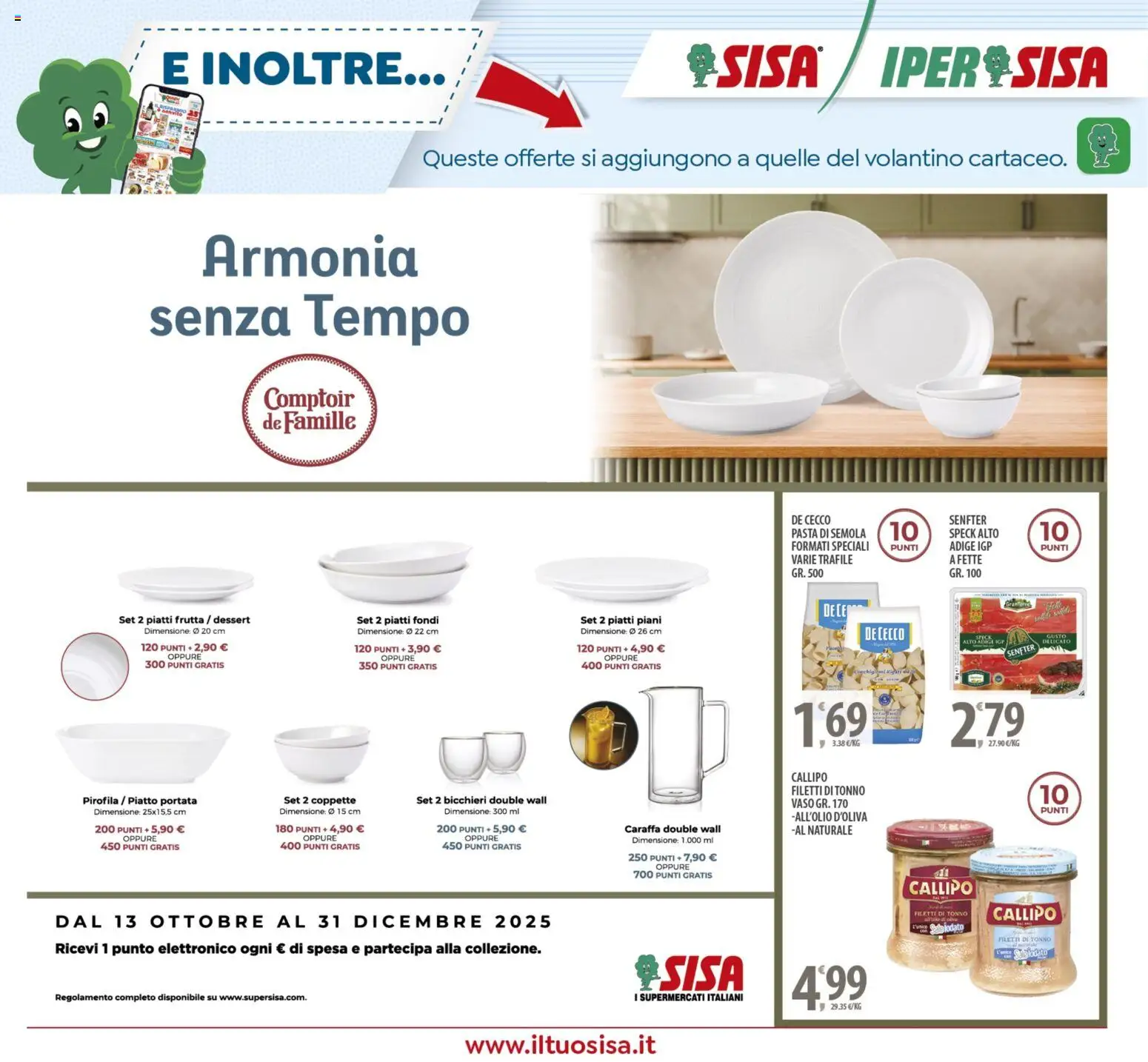 Volantino SISA del 05.12.2025 | Pagina: 25 | Prodotti: Speck, Frutta, Tonno, Vaso