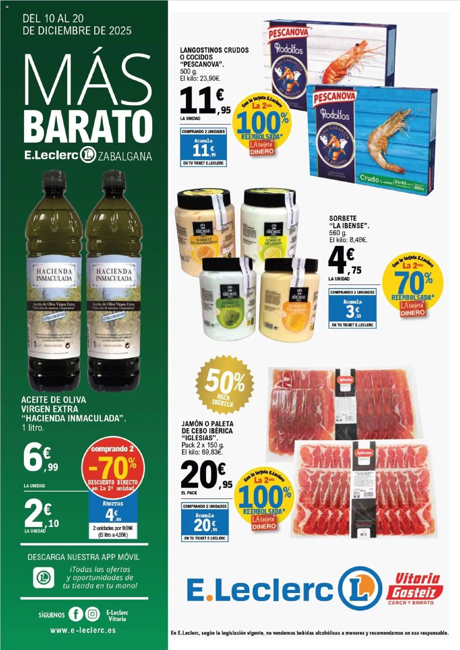 E.Leclerc folleto │ válido desde el 10.12.2025 | Página: 1 | Productos: Aceite, Jamón, Aceite de oliva
