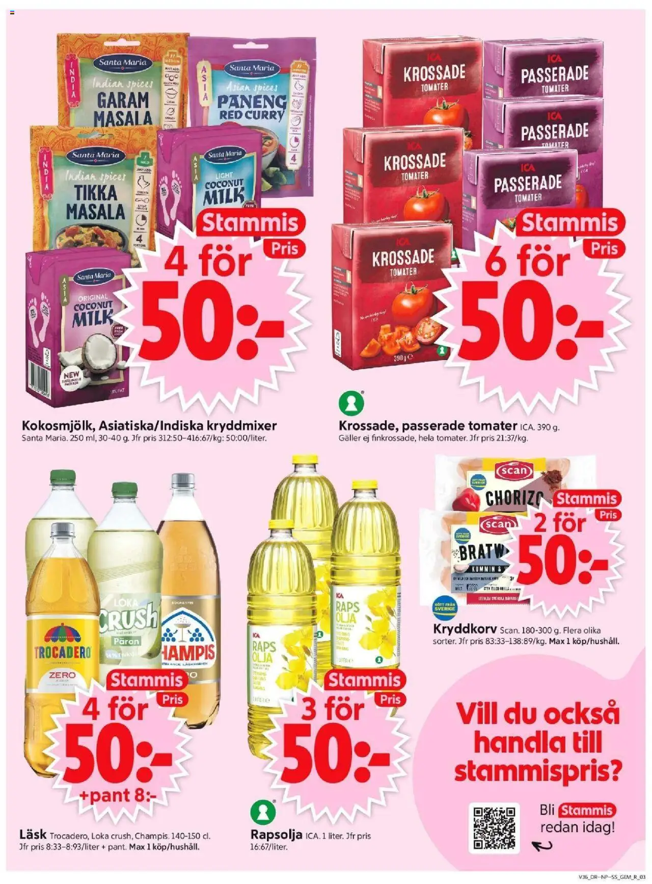 ICA Supermarket reklamblad aktuell från 01.09.2025 | Sida: 3 | Produkter: Loka, Rapsolja, Olja, Chorizo
