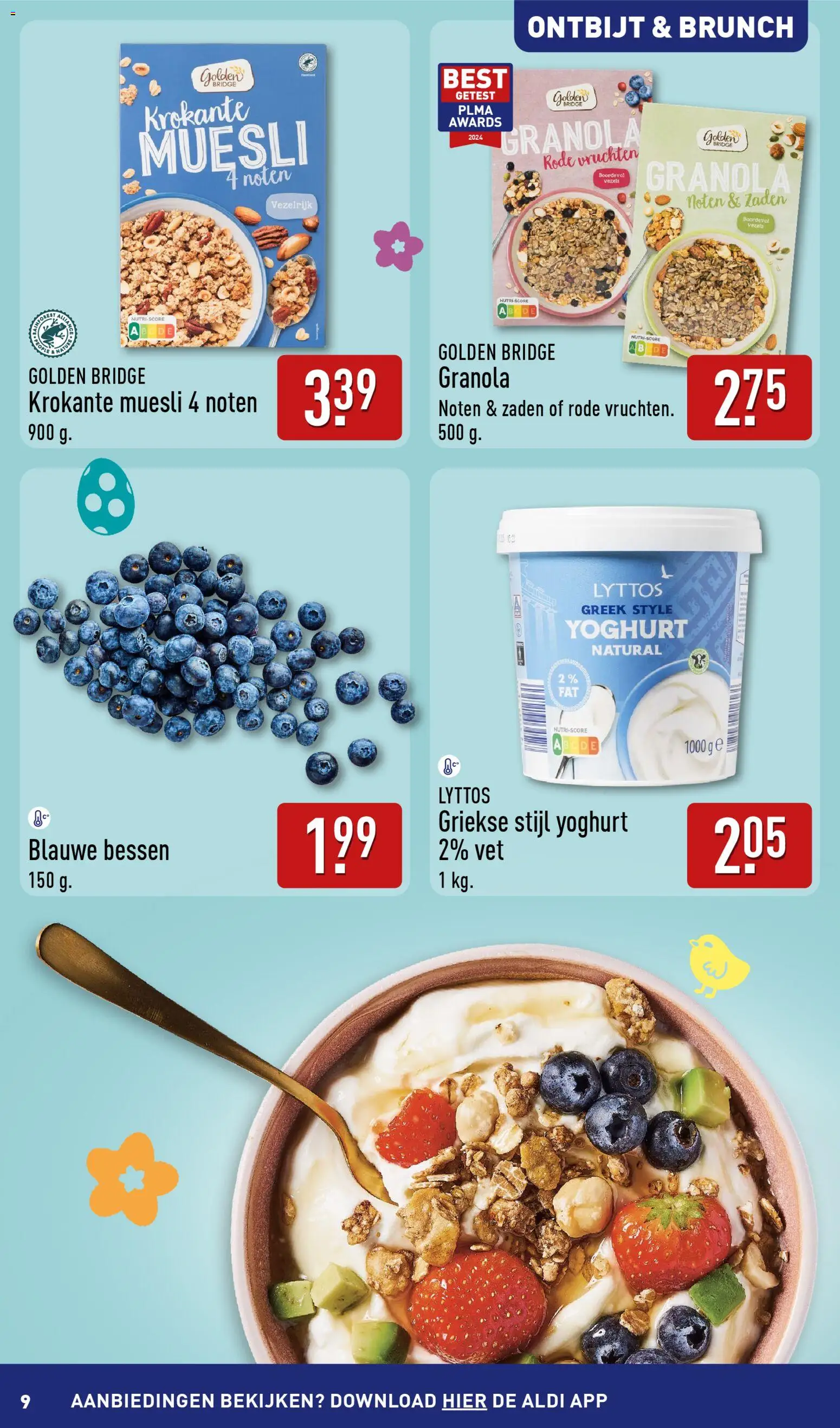 {H1} | Pagina: 9 | Producten: Yoghurt, Noten, Muesli