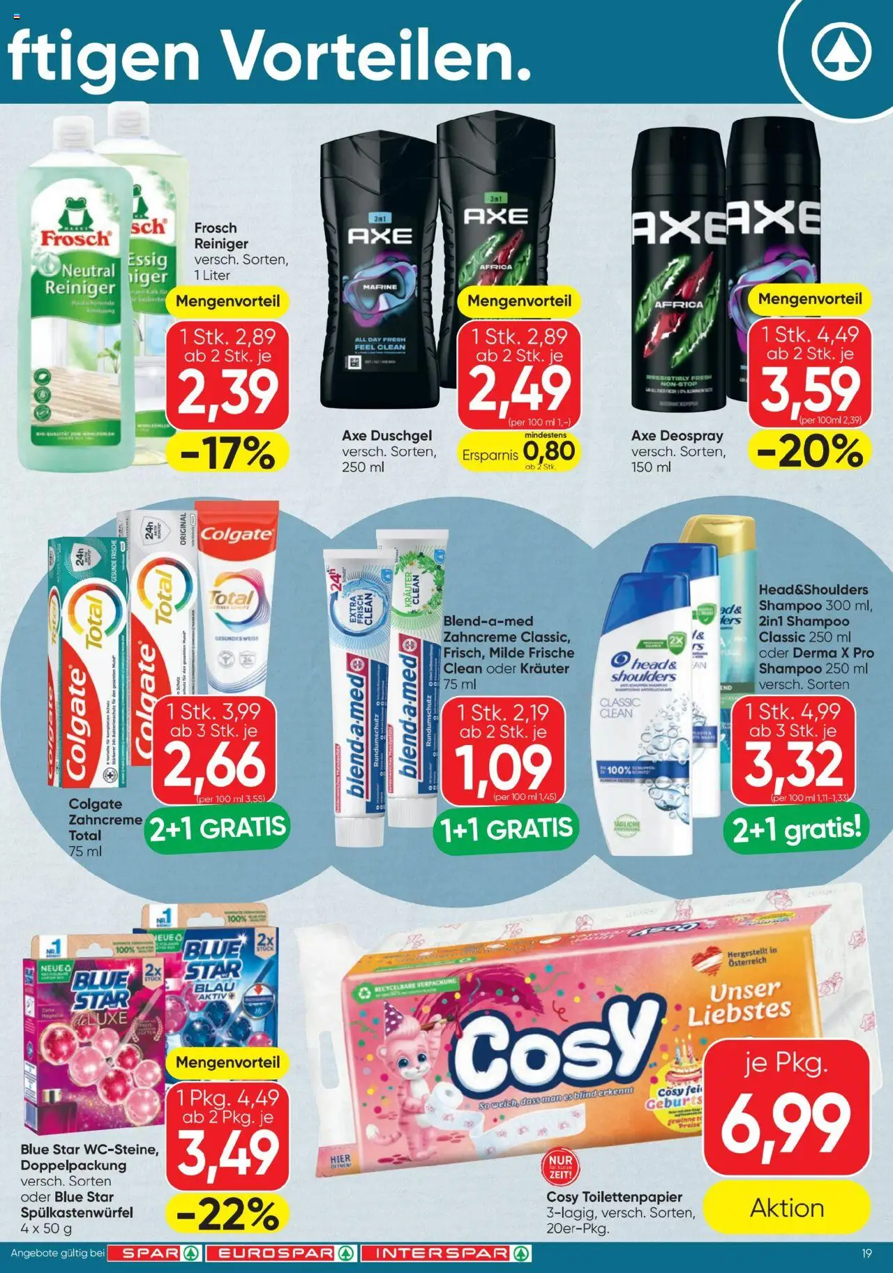 Spar Flugblatt gültig ab 31.07.2025 | Seite: 19 | Produkte: Shampoo, Duschgel