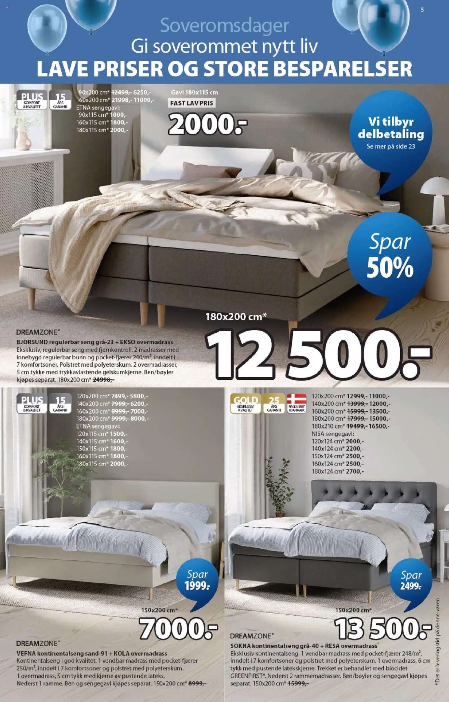 {H1} | Side: 5 | Produkter: Overmadrass, Seng, Madrass, Sengegavl