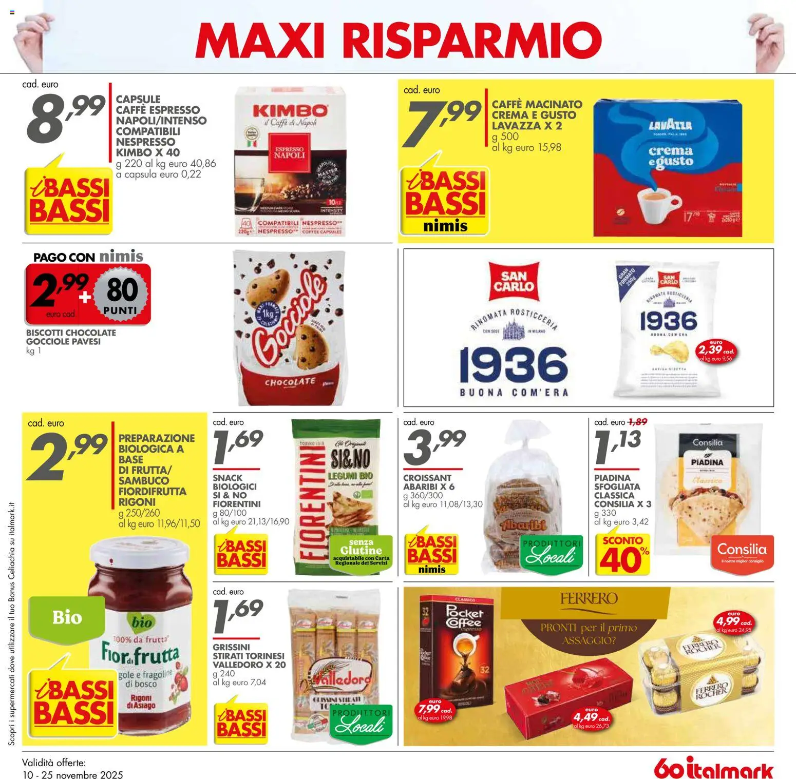 Volantino Italmark del 10.11.2025 | Pagina: 7 | Prodotti: Legumi, Crema, Grissini, Lavazza