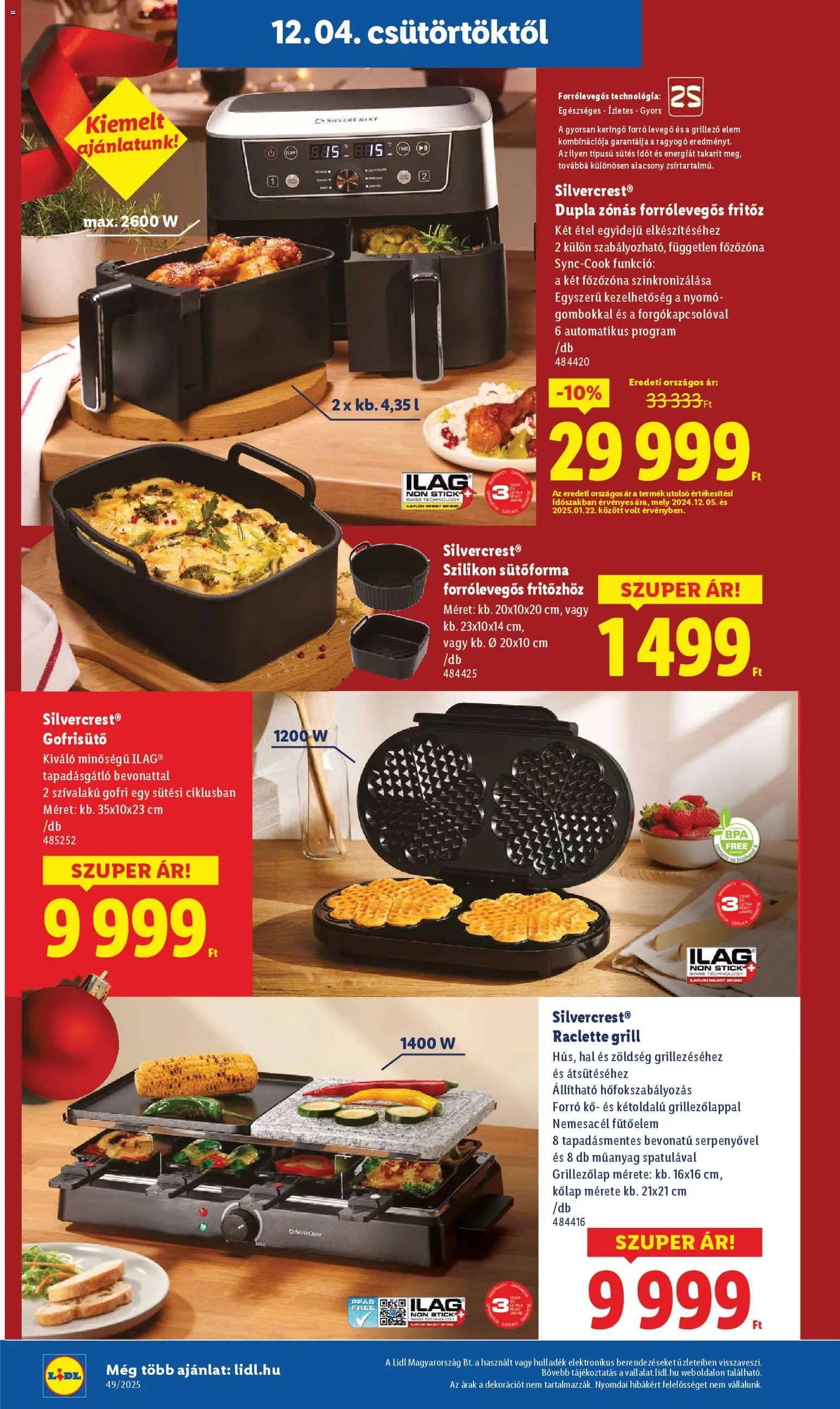 Lidl akciós ujság - amely érvényes a következő dátumtól: 04.12.2025 | Oldal: 14 | Termékek: Gofrisütő, Fritőz, Sütőforma, Zöldség
