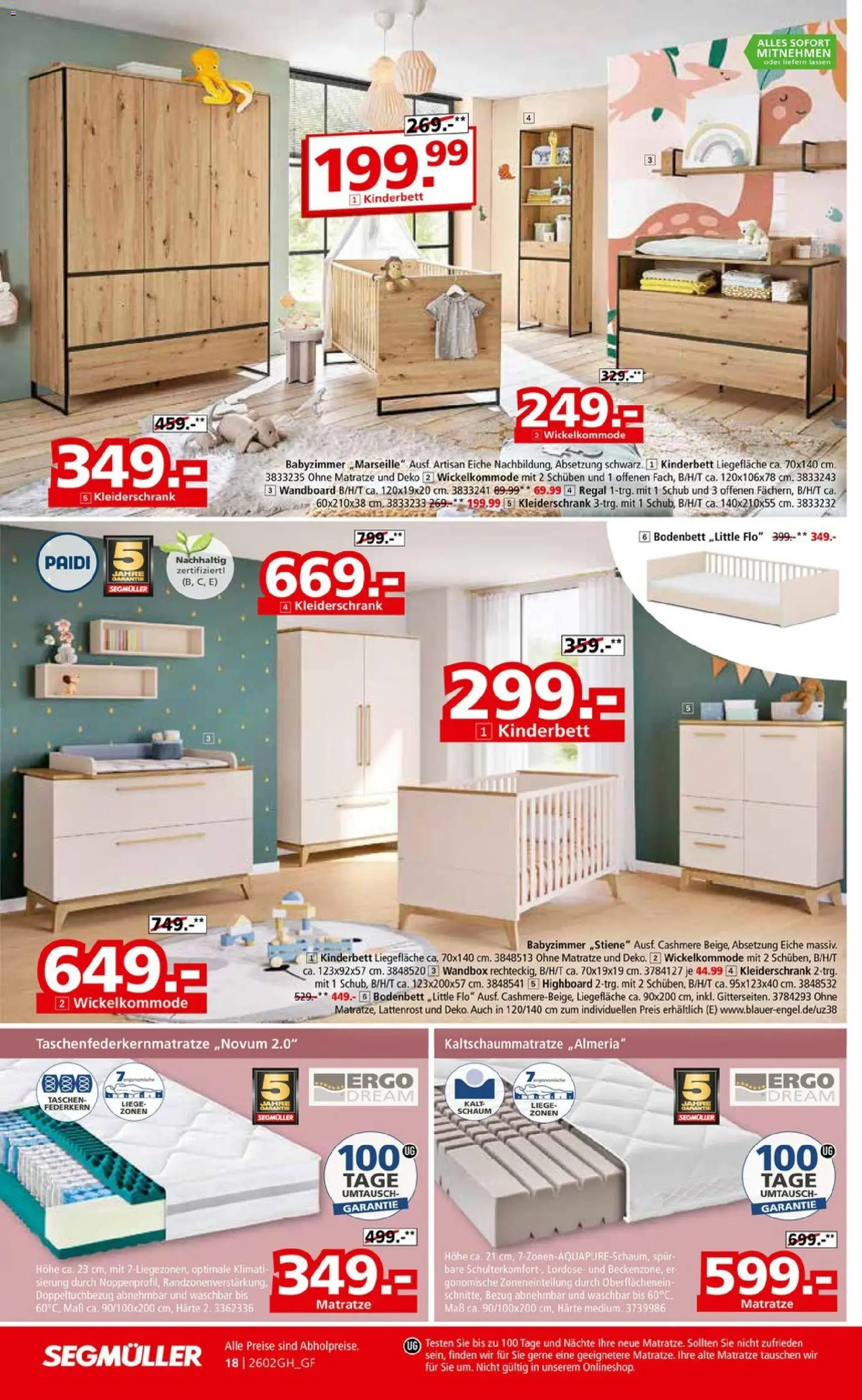 Segmüller Highlight Angebote – gültig ab 31.01.2026 | Seite: 32 | Produkte: HIghboard, Matratze, Kleiderschrank, Liege