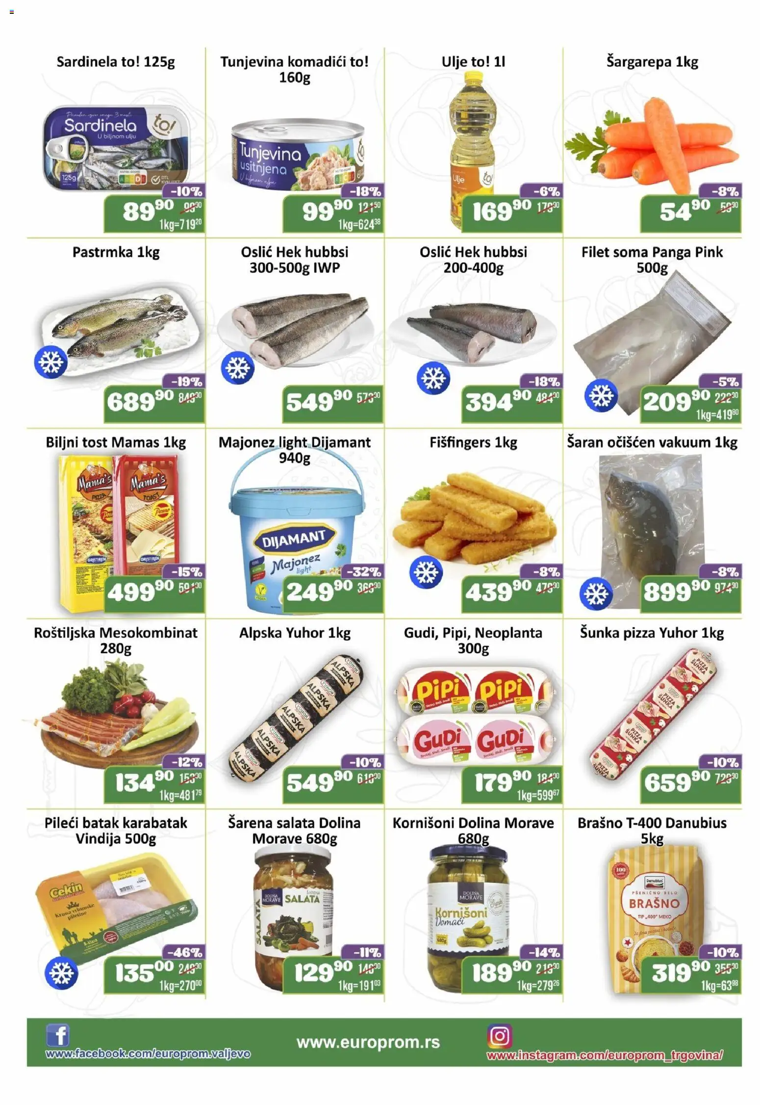 Europrom katalog - važi od 13.11.2025 | Strana: 2 | Proizvode: Majonez, Šargarepa, Pastrmka, Pileći batak