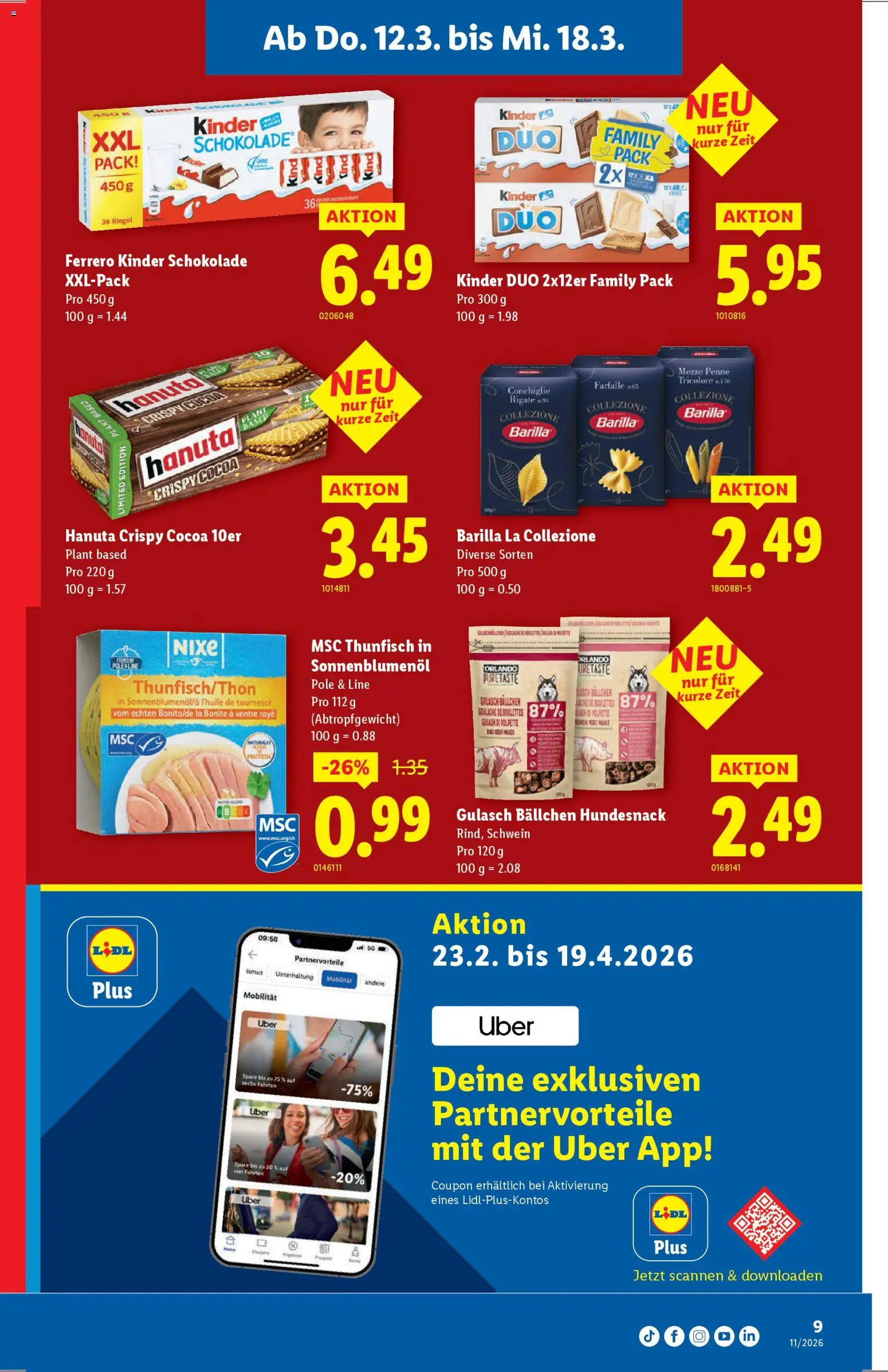 Lidl aktionen – gültig ab 12.03.2026 | Seite: 9 | Produkte: Barilla, Lachs, Schokolade