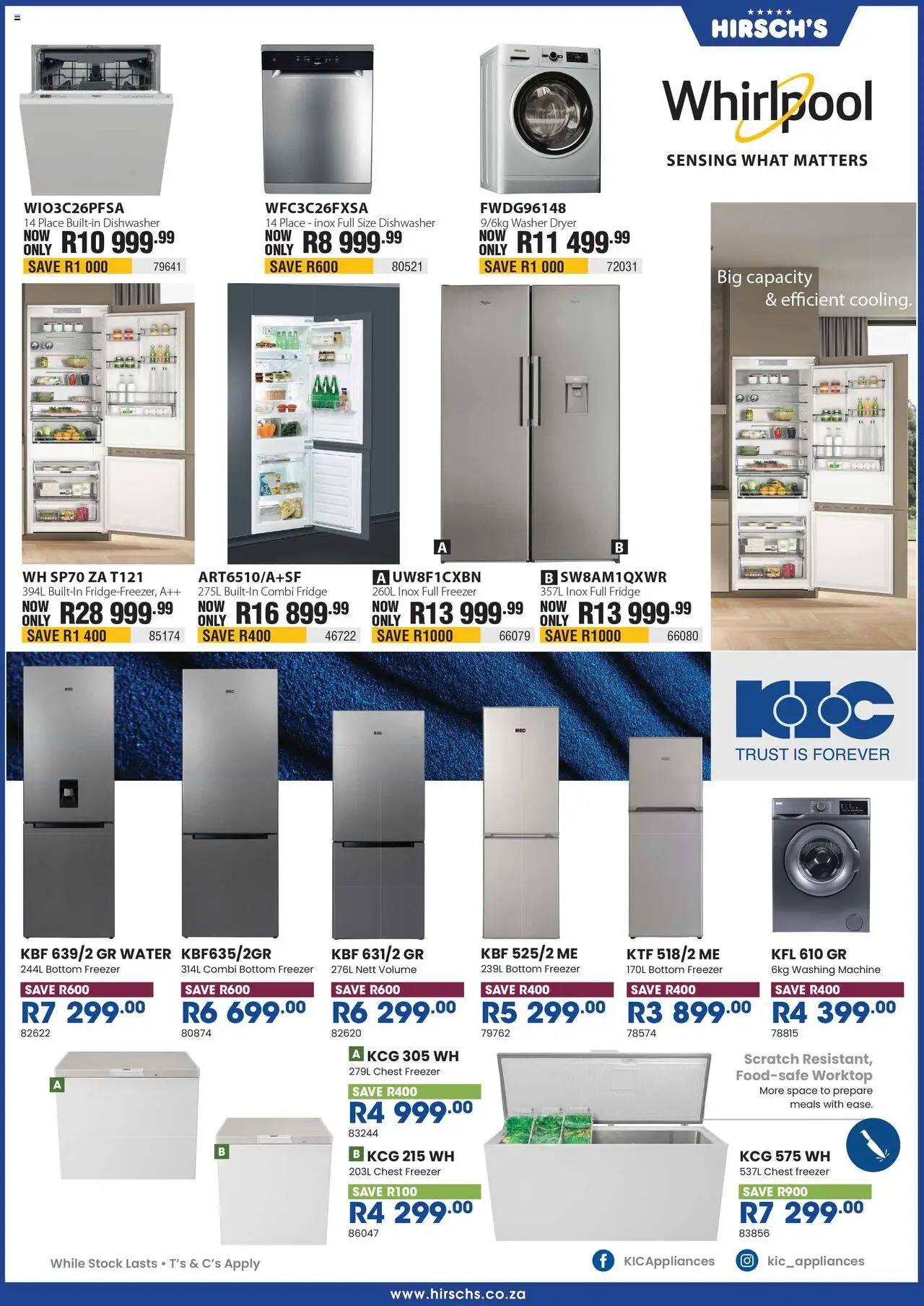 Hirsch's Specials │ valid from 28.08.2025 | Page: 26 | Products: Washing machine, Fridge, Chest freezer, Water