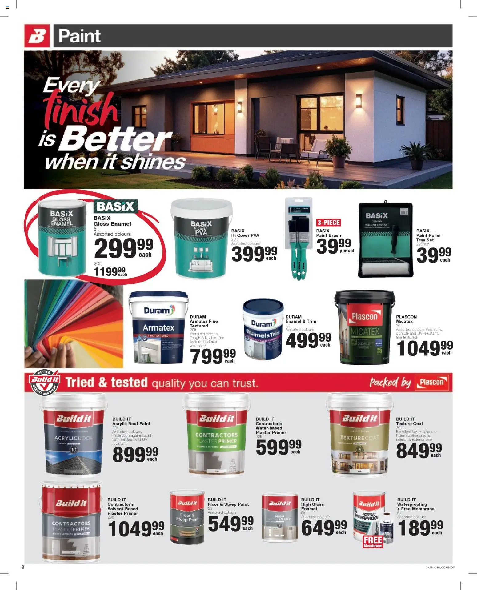 New Build It catalogue – valid from 25.11.2025 | Page: 2 | Products: Primer, Cover, Plaster primer, Brush