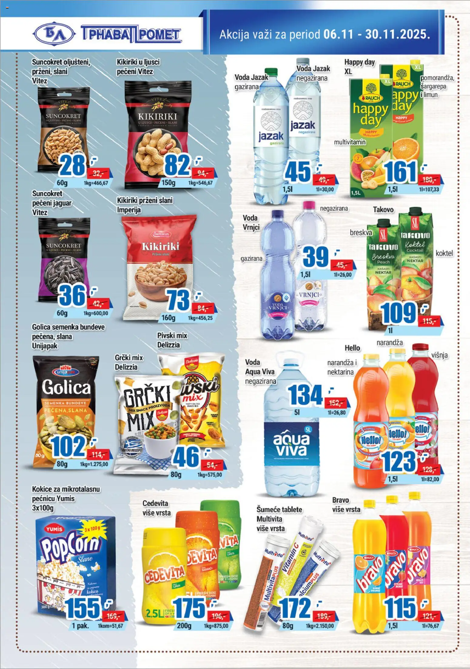 Trnava Promet katalog - važi od 06.11.2025 | Strana: 16 | Proizvode: Šargarepa, Cedevita, Nektar, Negazirana voda