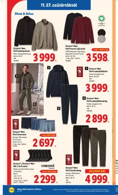 Esmara Men Férfi hosszú ujjú póló, 100% biopamut vagy magas biopamut-tartamú anyag Méret: M-XXL /2 db; 1 db = 1799 Ft - amely érvényes a következő dátumtól: 27.11.2025 | Oldal: 34