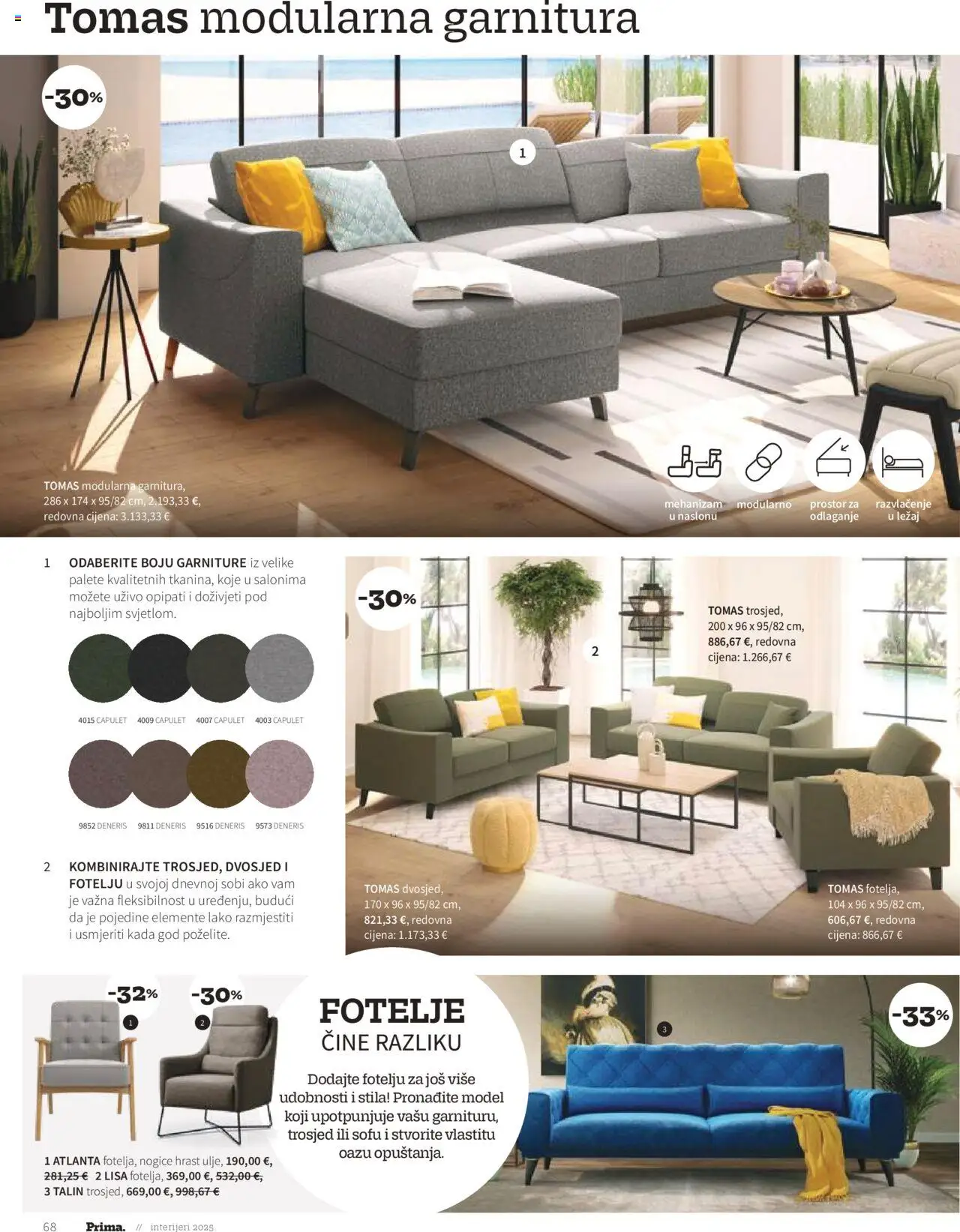 Prima katalog | vrijedi od 01.01.2025 | Stranica: 70 | Proizvodi: Trosjed, Dvosjed