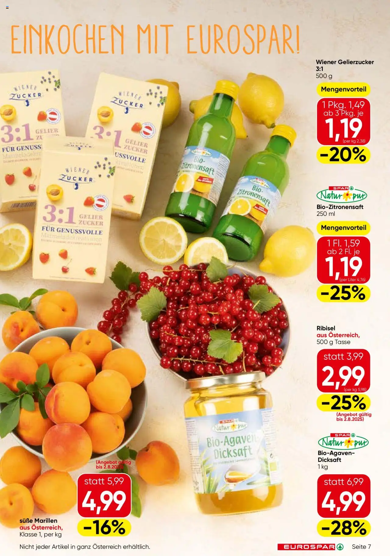 Eurospar Flugblatt - Wien gültig ab 31.07.2025 | Seite: 7 | Produkte: Zucker