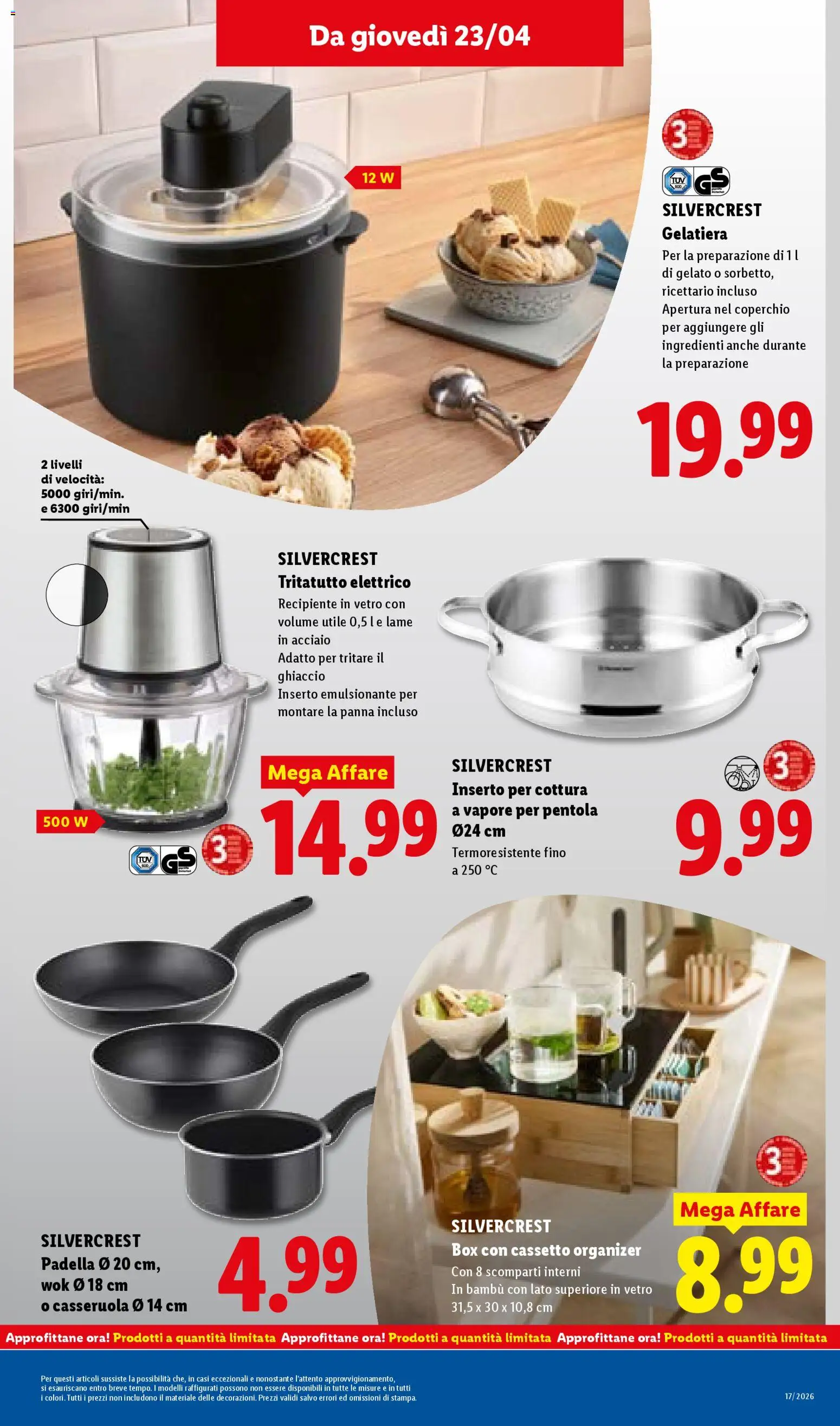 Volantino Lidl del 23.04.2026 | Pagina: 33 | Prodotti: Tritatutto, Panna, Padella, Casseruola