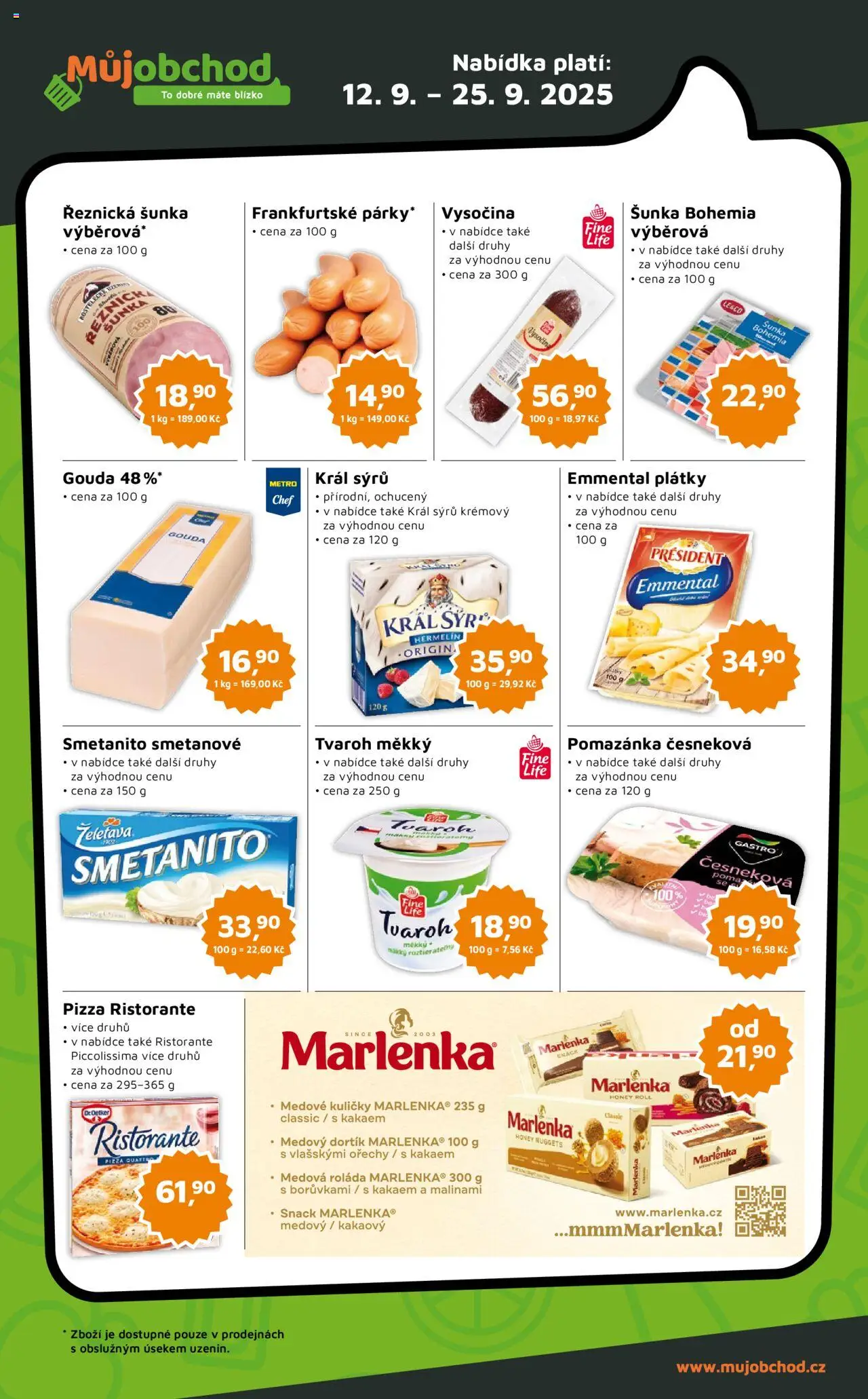 Můj obchod leták - Brand od 12.09.2025 | Strana: 2 | Produkty: Pizza, Hermelín, Pizza Ristorante, Kuličky