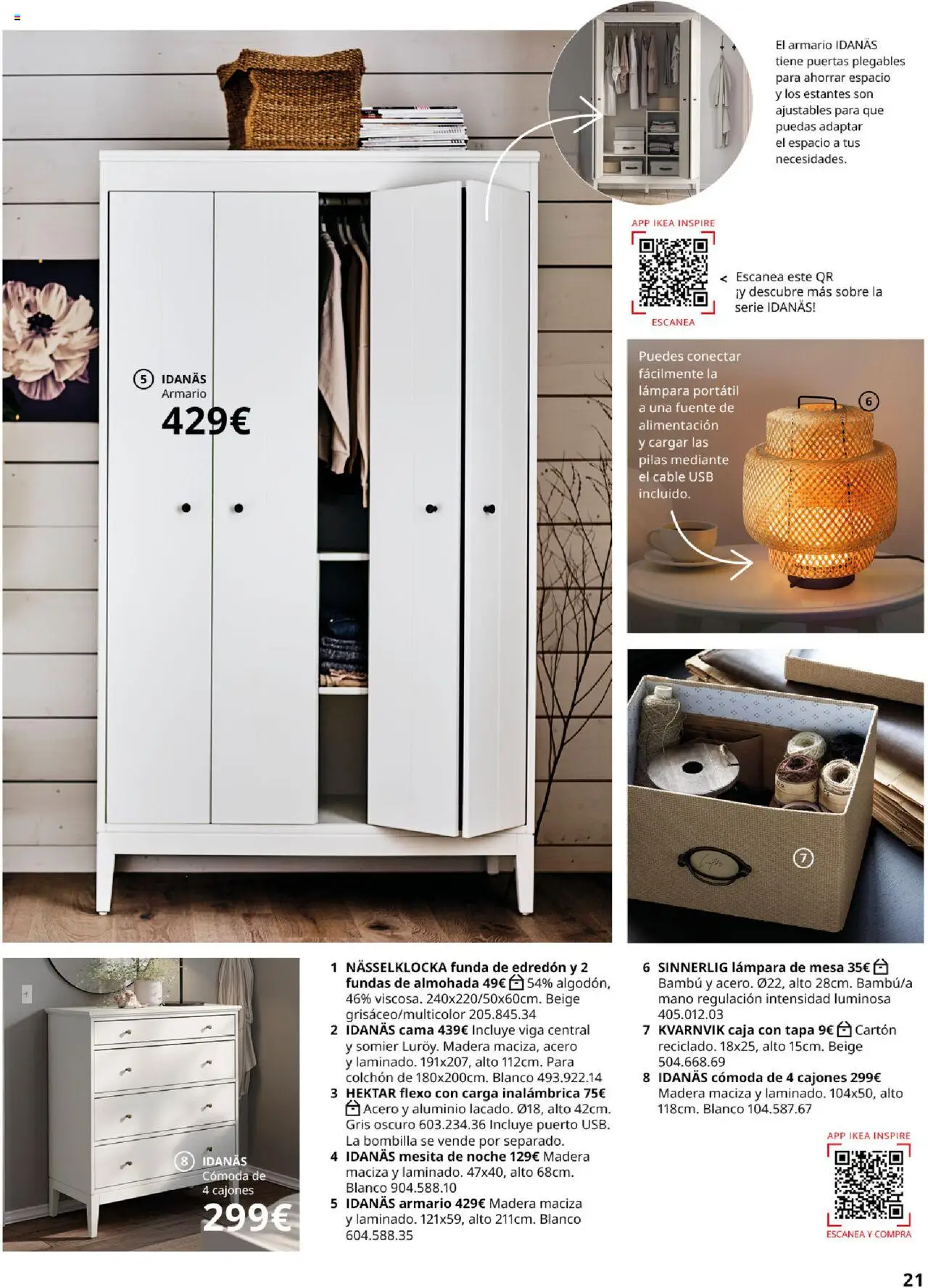 Catálogo IKEA Dormitorios │ válido desde el 04.02.2025 | Página: 21 | Productos: Cable, Cama, Mesa, Caja
