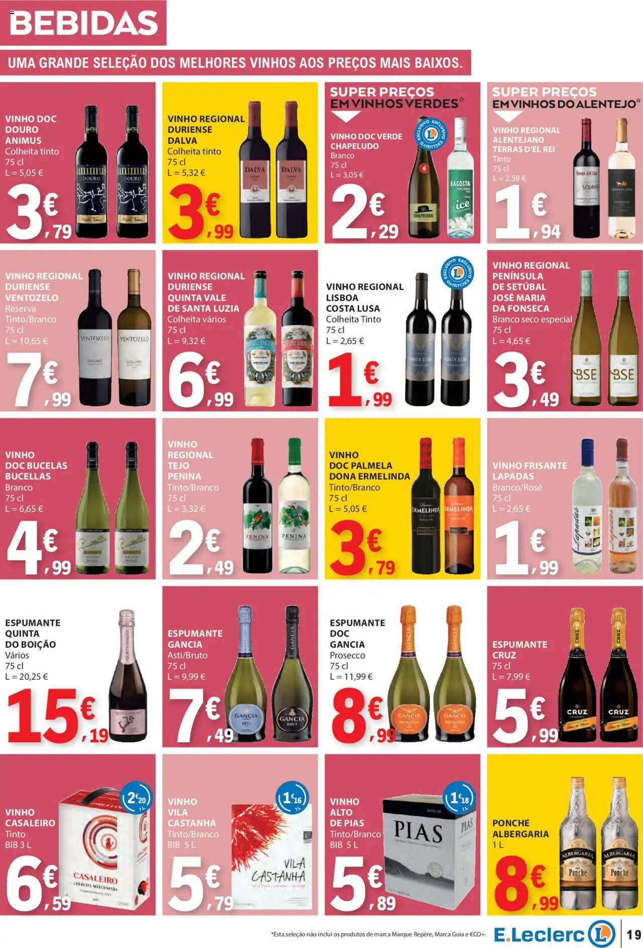 E.Leclerc folheto │ válido de 04.09.2025 | Página: 19 | Produtos: Espumante, Prosecco, Lagosta, Vinho