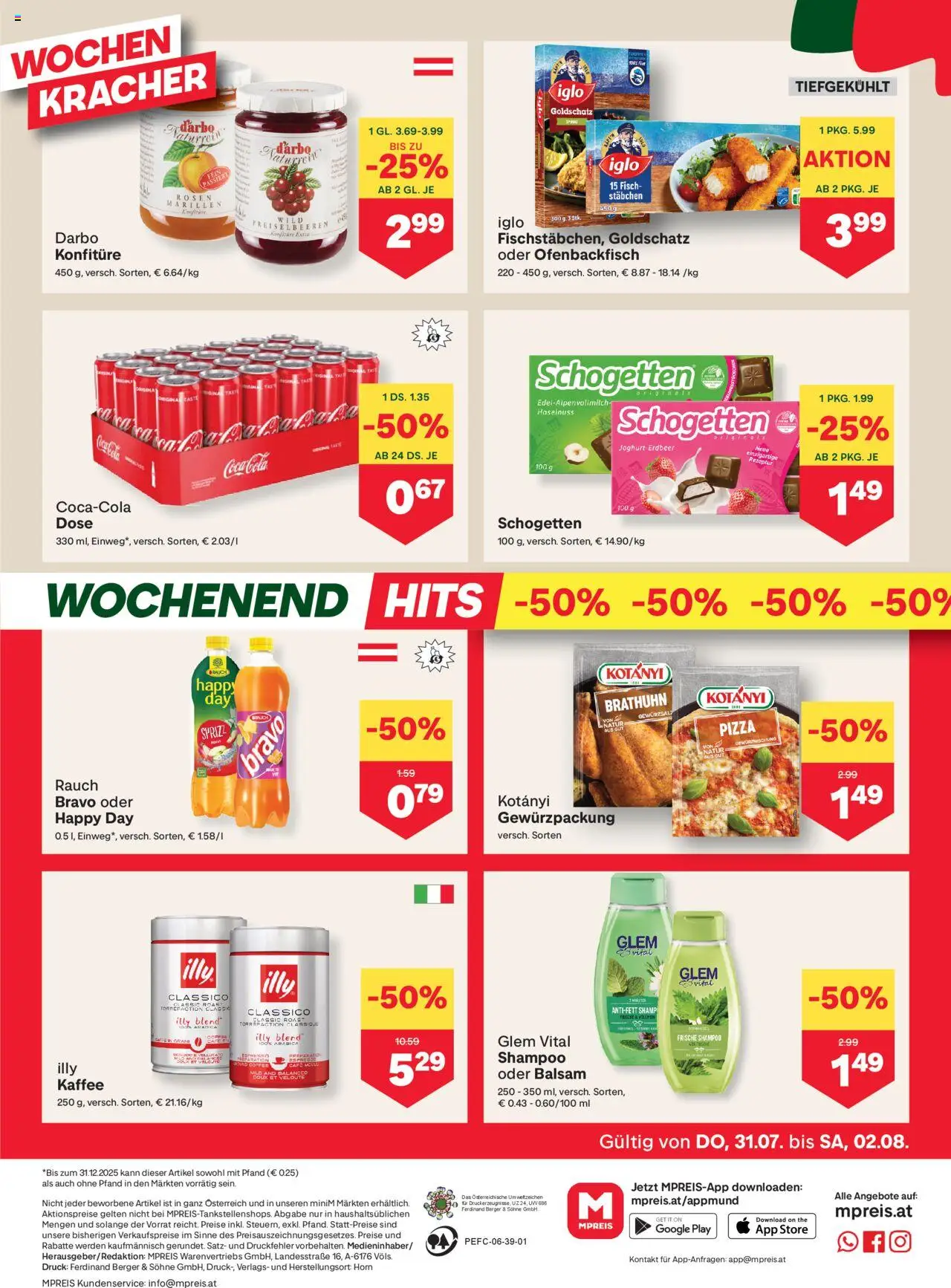MPREIS Dellach im Drautal gültig ab 31.07.2025 | Seite: 12 | Produkte: Shampoo, Kaffee, Pizza, Fisch