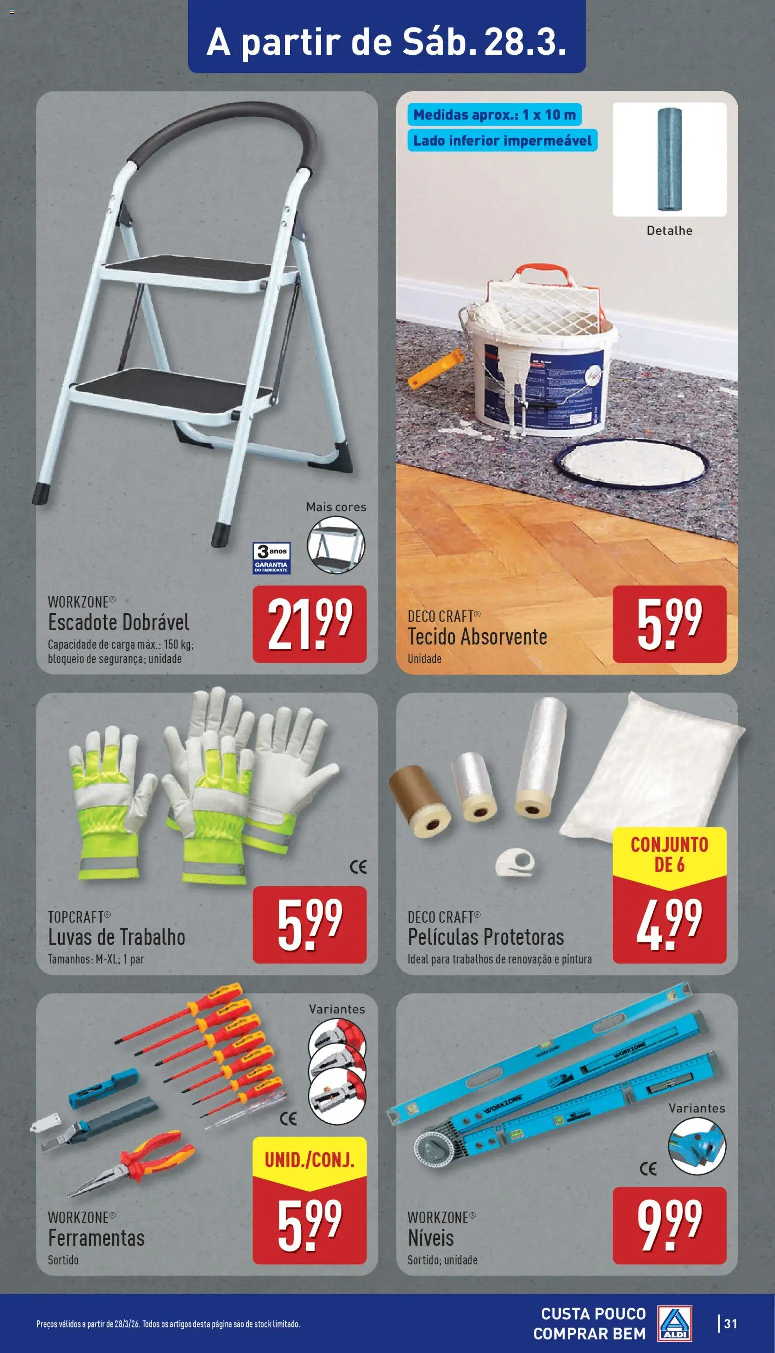 Aldi folheto │ válido de 23.03.2026 | Página: 31 | Produtos: Luvas, Ferramentas